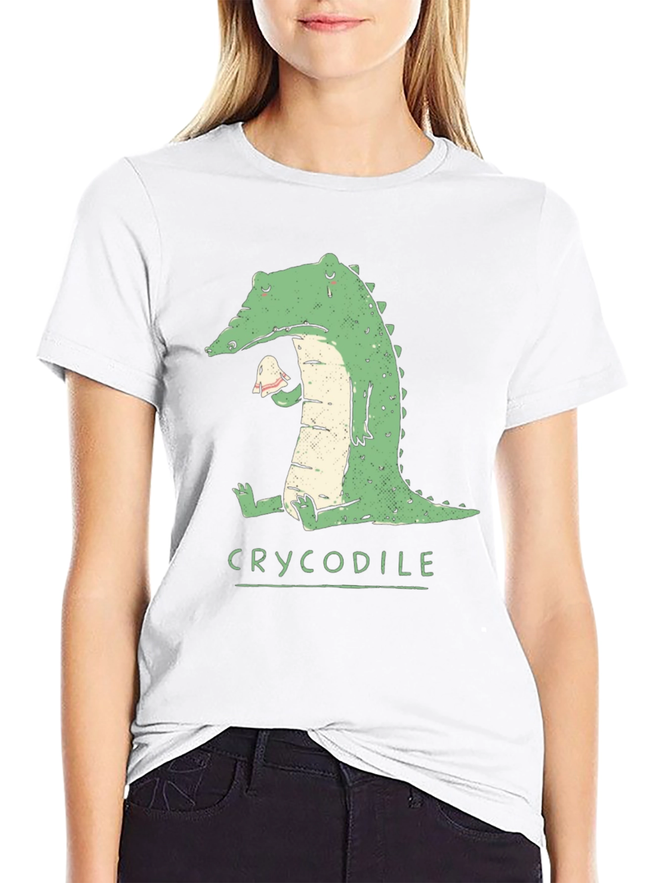 Black Crycodile T-Shirt - Funny Crocodile Graphic Tee view 9
