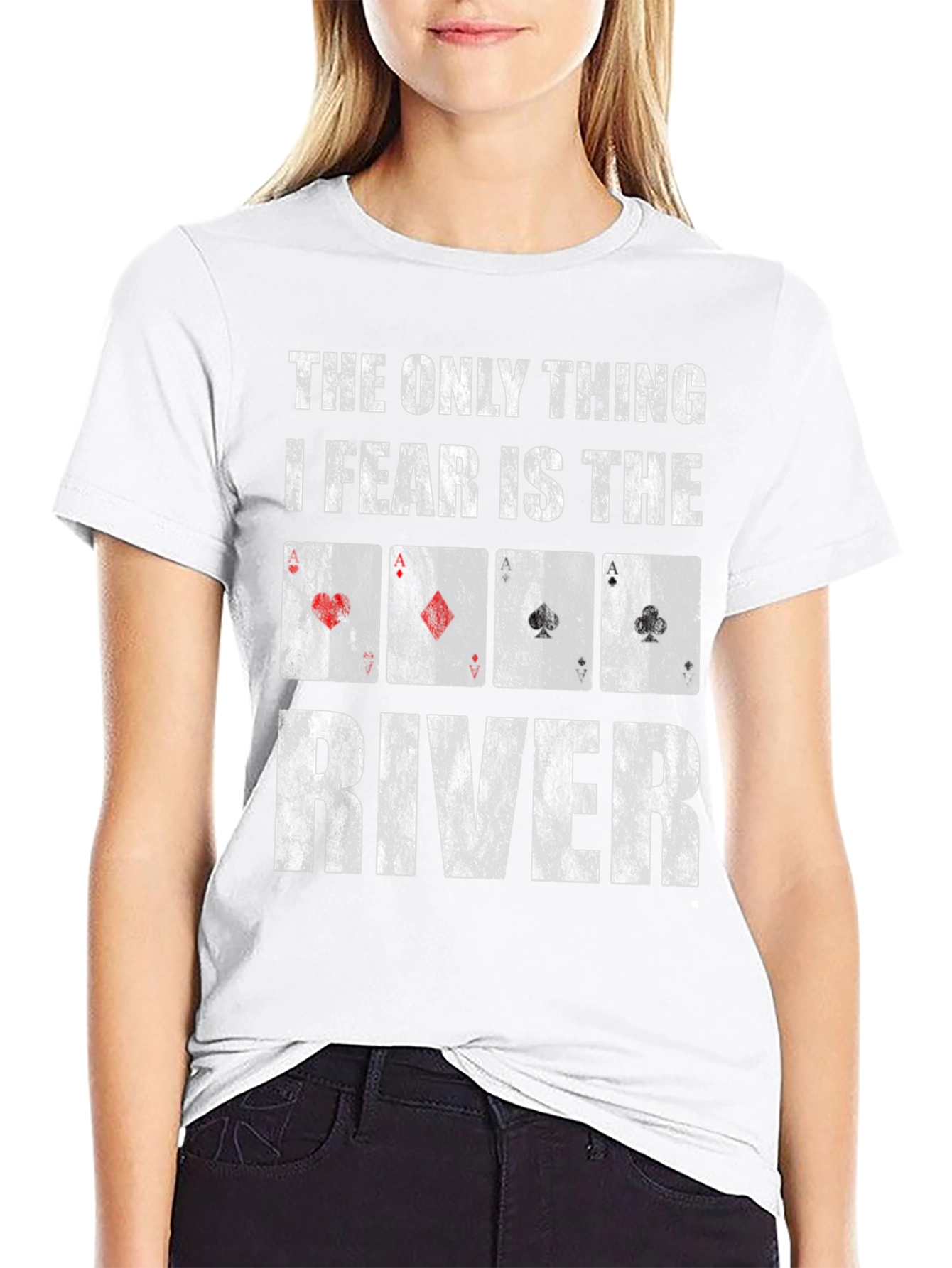 Black The Only Thing I Fear is the River Poker T-Shirt view 9