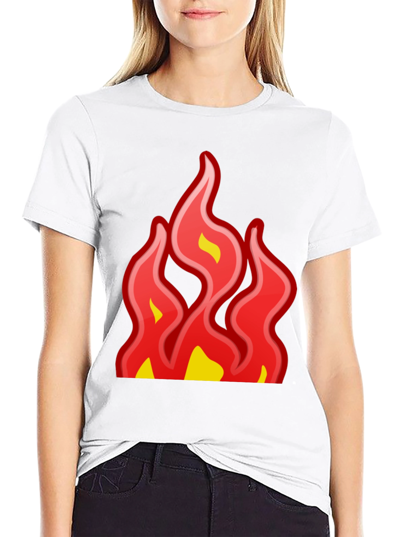 Black Fiery Graphic Tee - Bold Statement T-Shirt view 9
