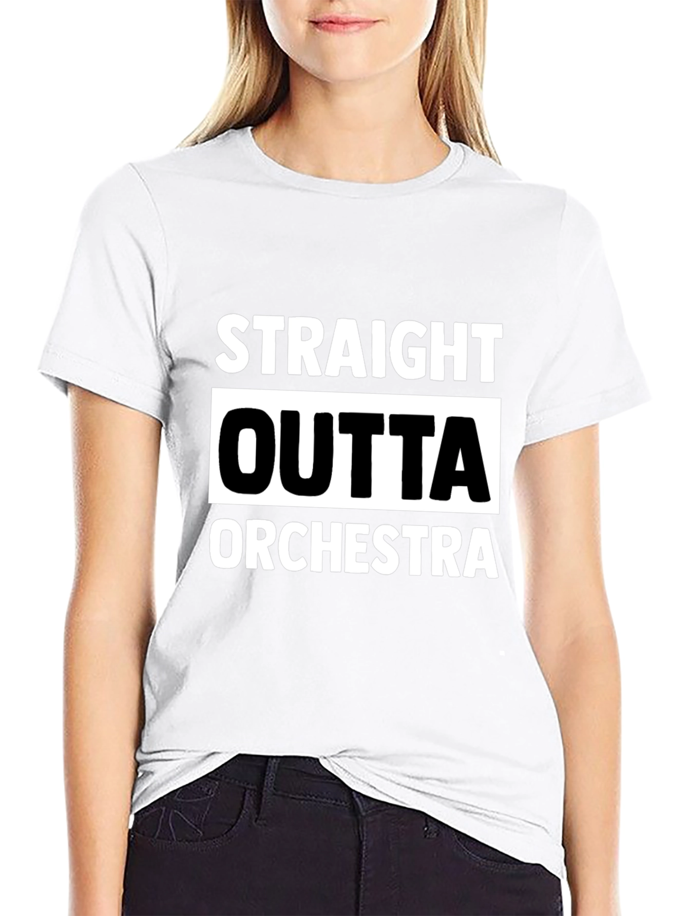 Black Straight Outta Orchestra Black T-Shirt view 9