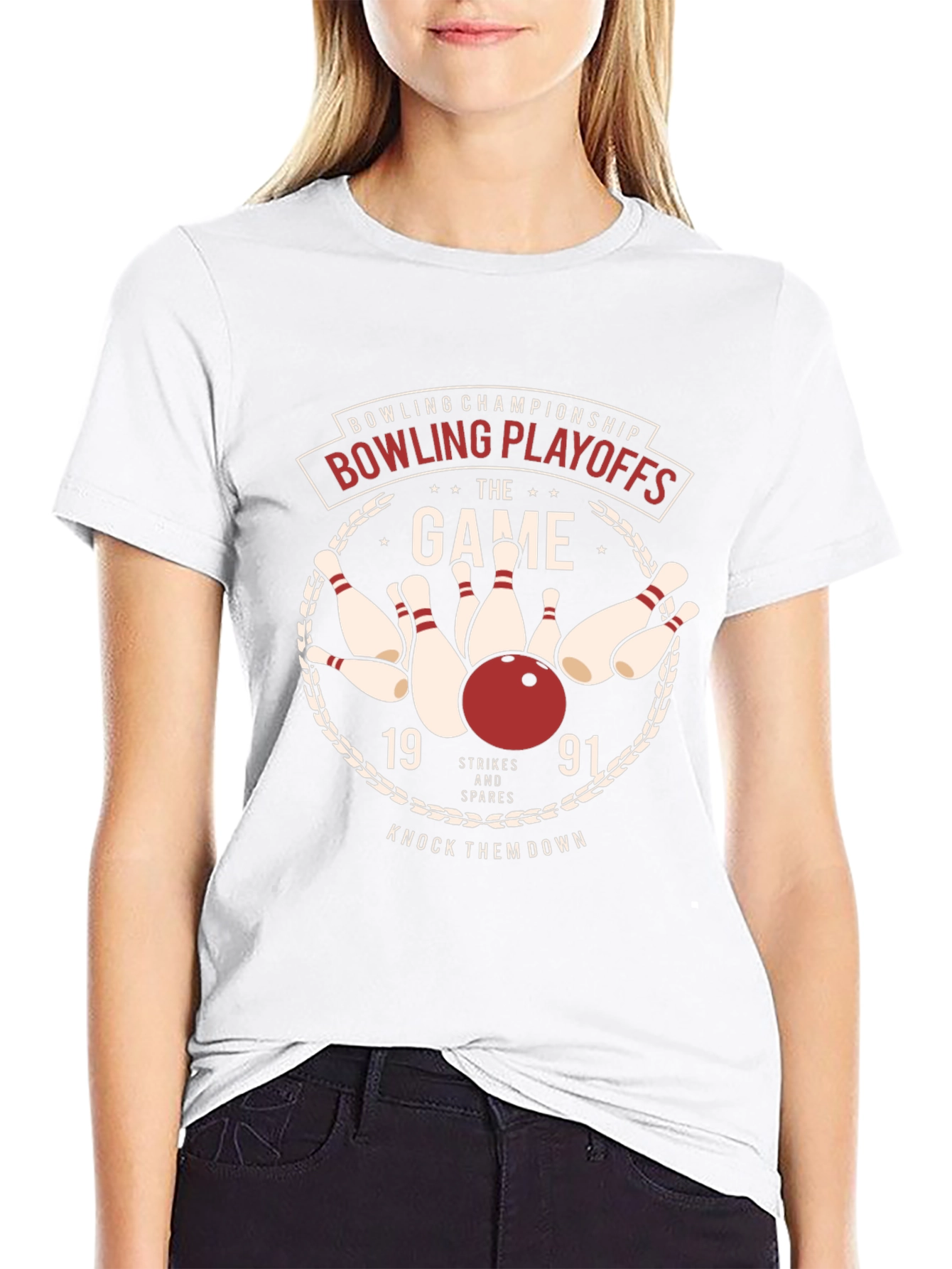 Black Bowling Playoffs Graphic T-Shirt view 9