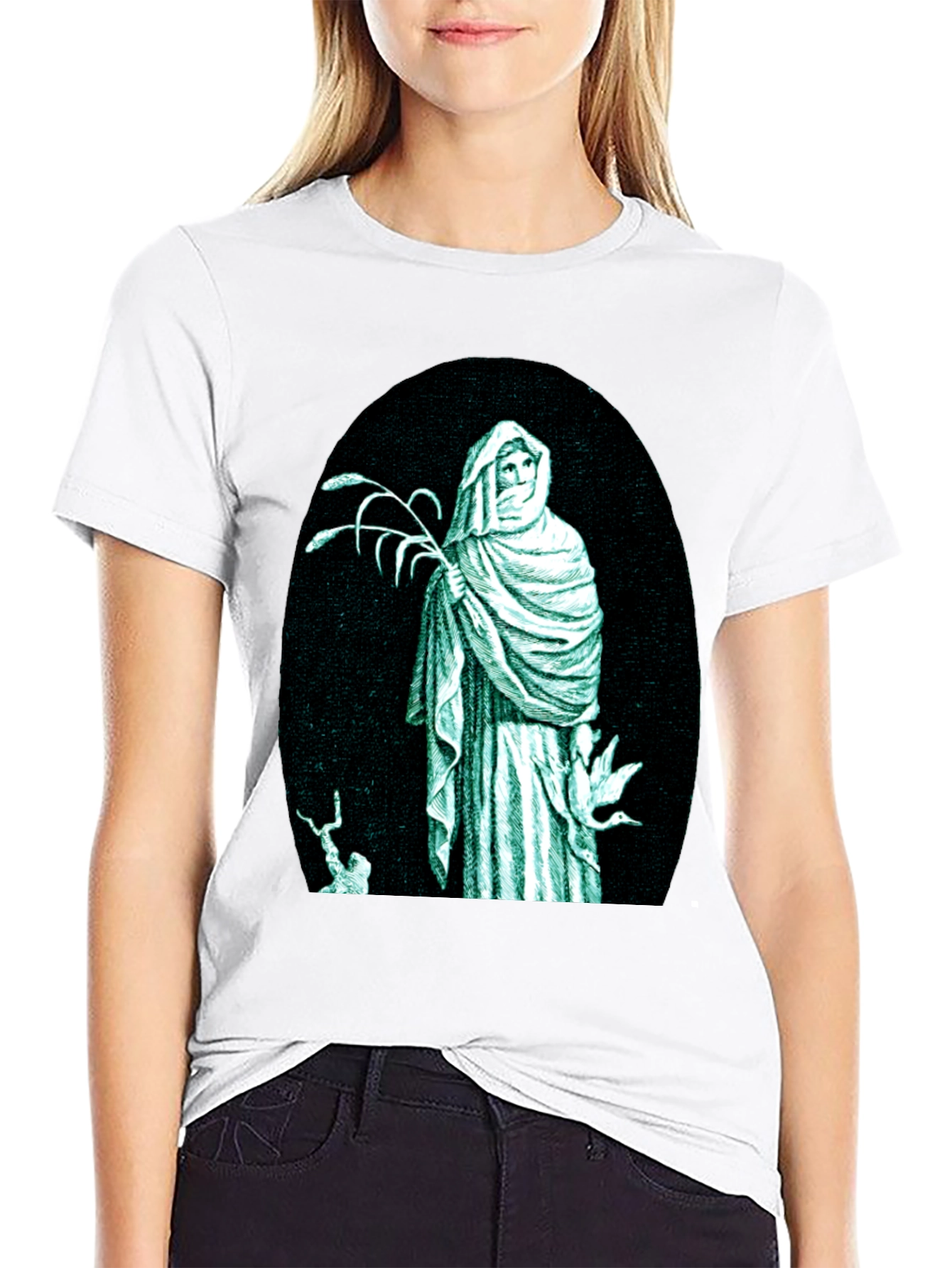 Black Mystic Figure Graphic T-Shirt view 9