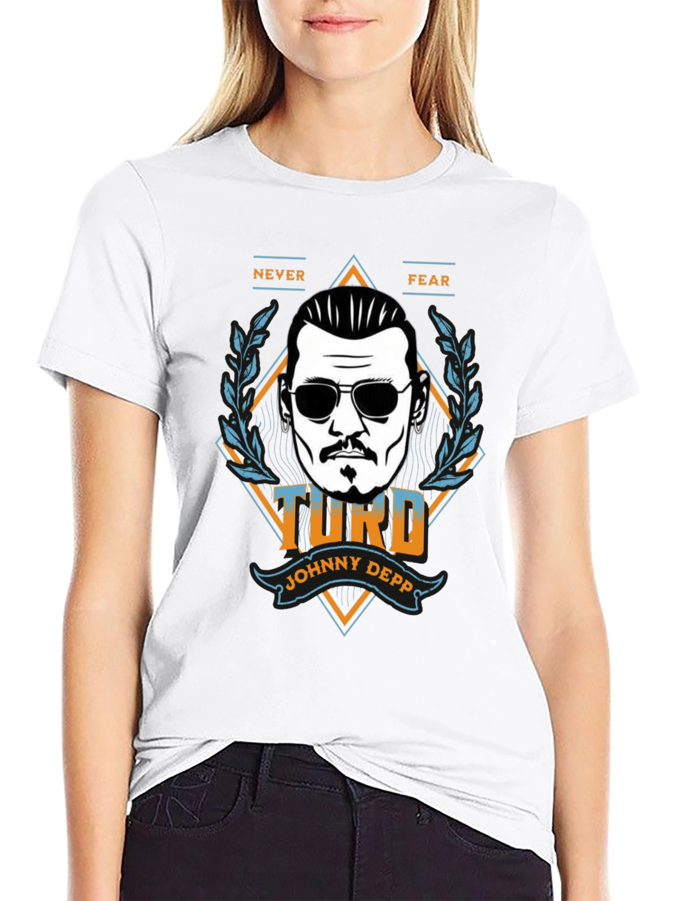 Black Johnny Depp 'Turd' Graphic T-Shirt - Never Fear view 9