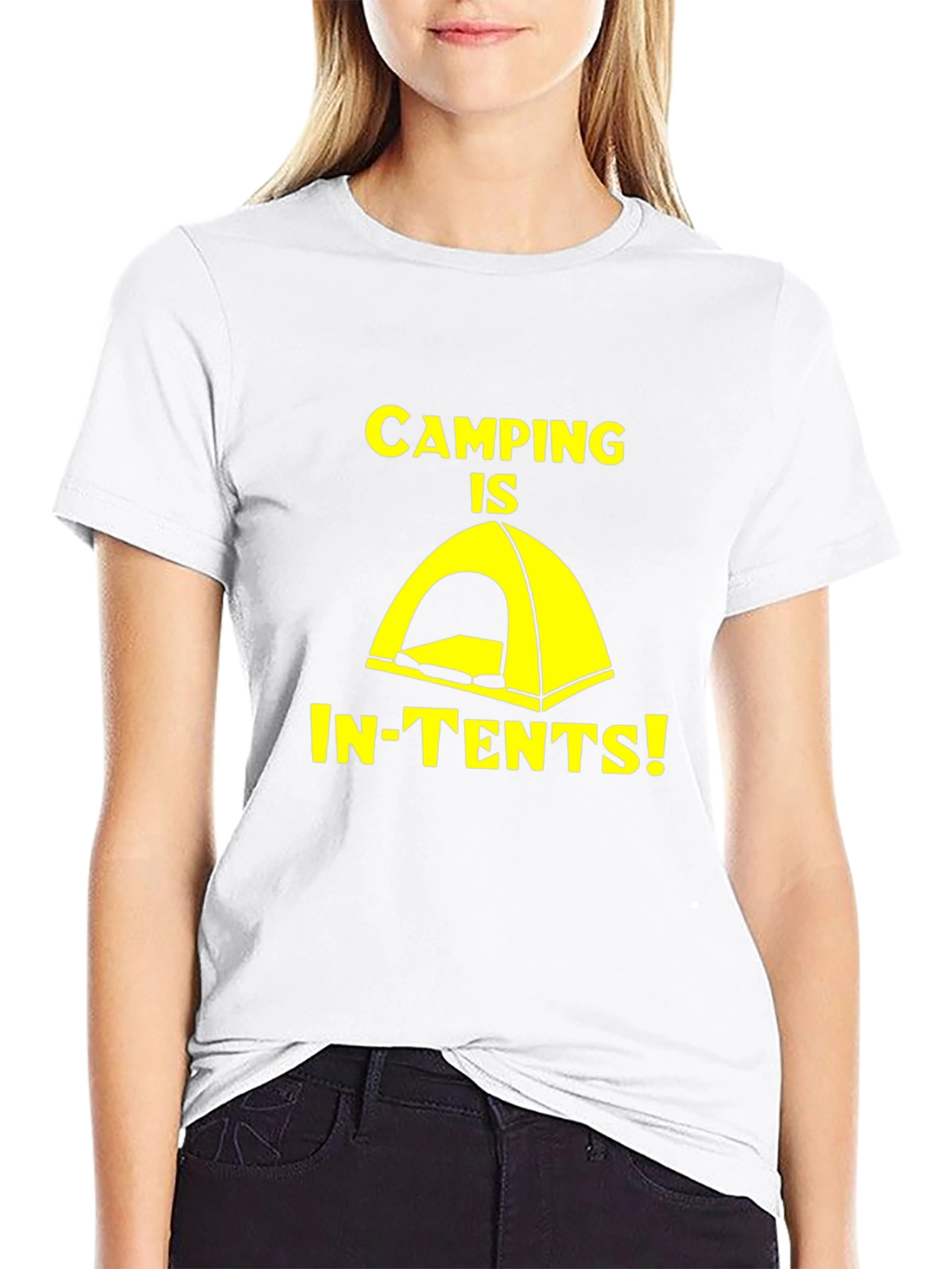 Black Camping Is In-Tents! Novelty Graphic T-Shirt view 9