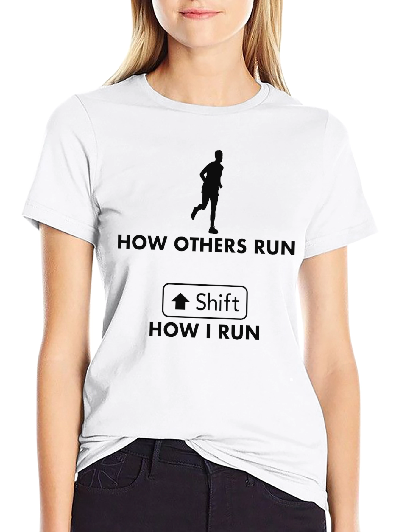 Black How I Run Funny Graphic Tee view 9