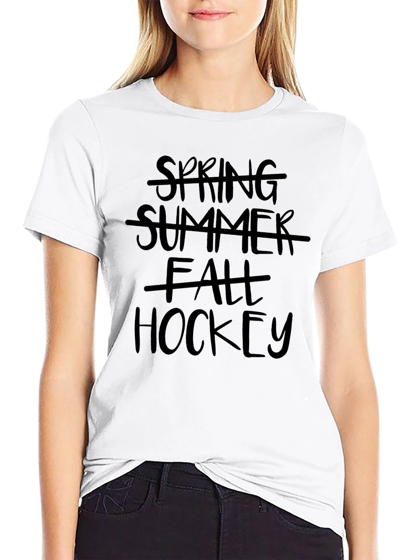Black Hockey All Season Black Graphic Tee view 9