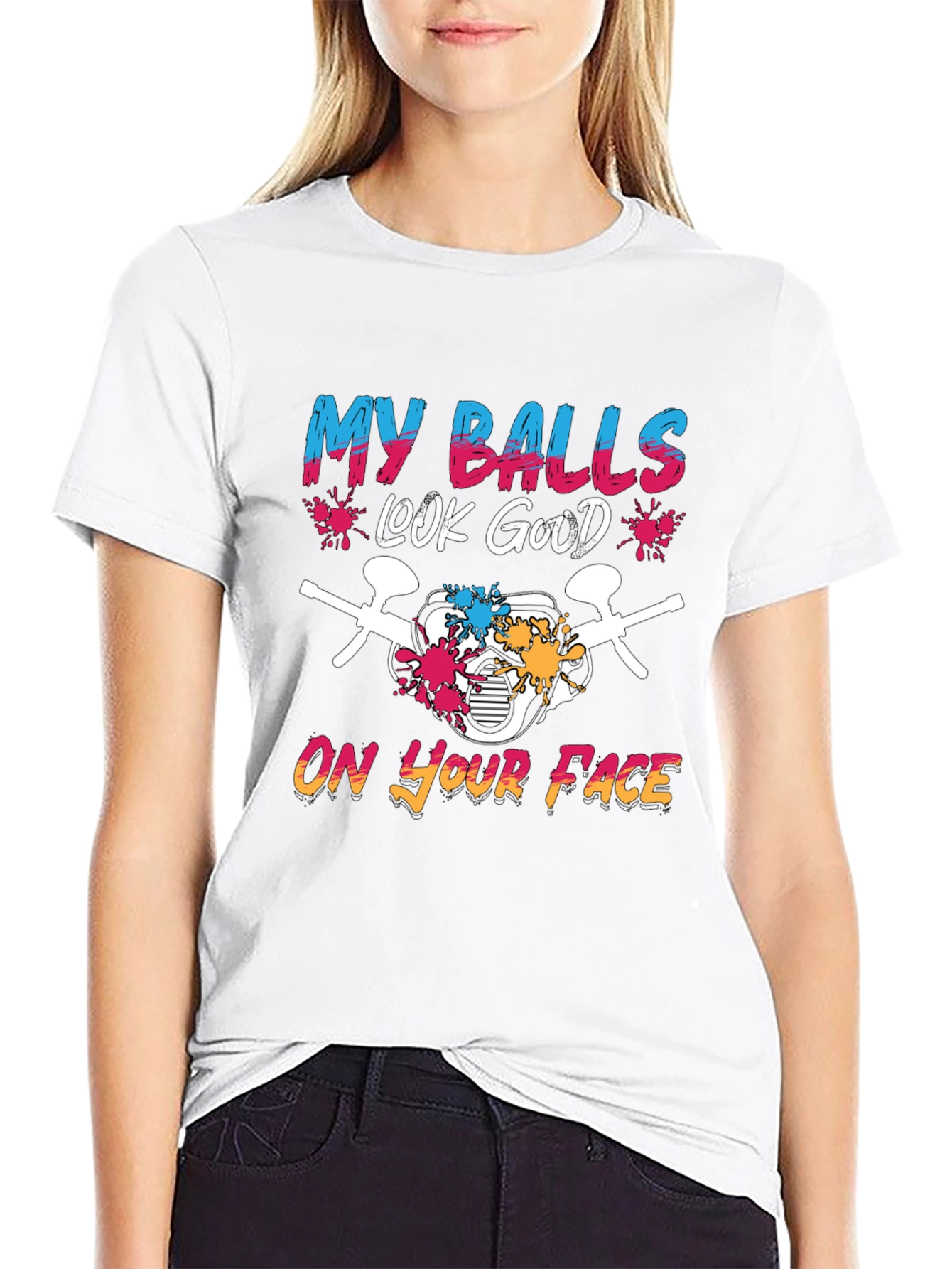 Black My Balls Look Good T-Shirt view 9