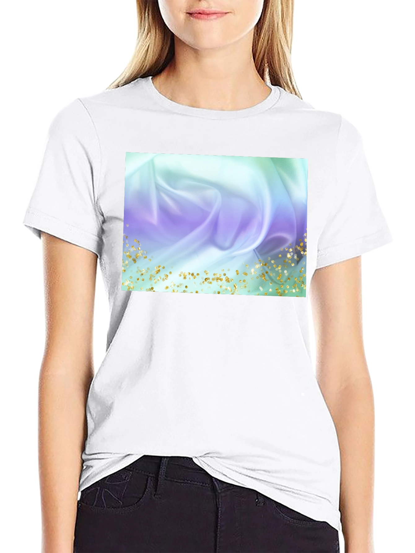 Black Elegant Swirl Tee - Stylish Everyday Wear view 9