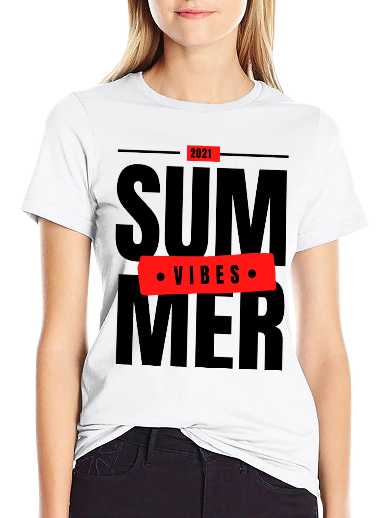 Black Summer Vibes 2021 Black T-Shirt view 9