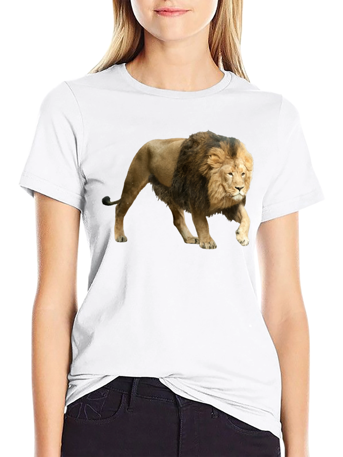 Black Lion Graphic Black T-Shirt view 9