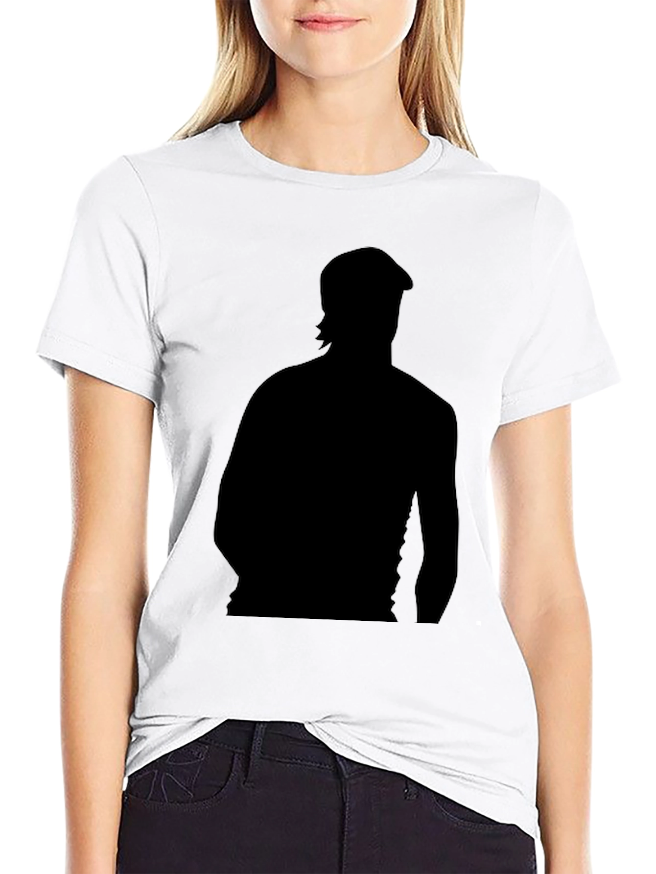 Black Silhouette Graphic Print Black T-Shirt view 9