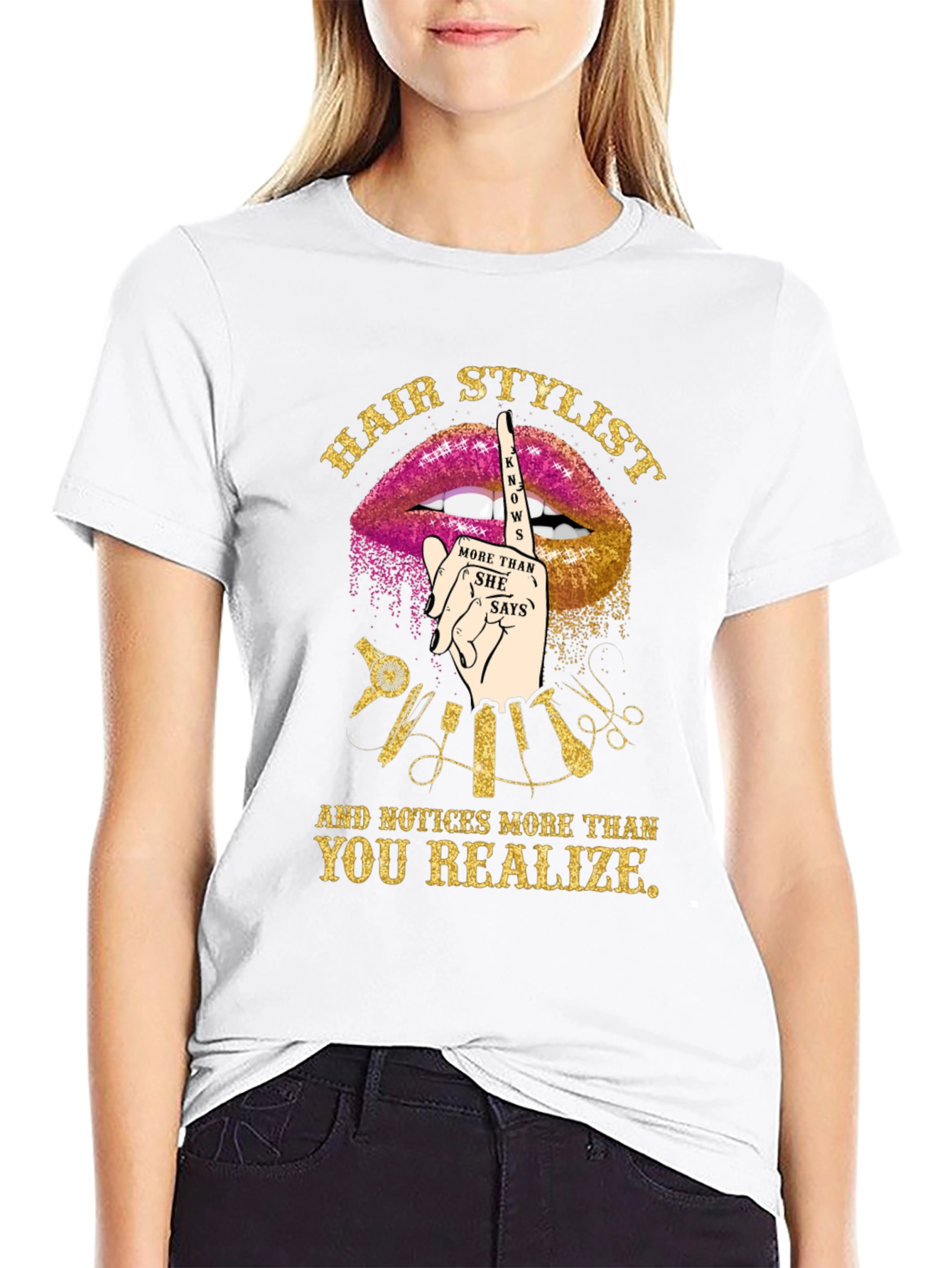 Black Hair Stylist Knows More Funny Graphic Tee view 9