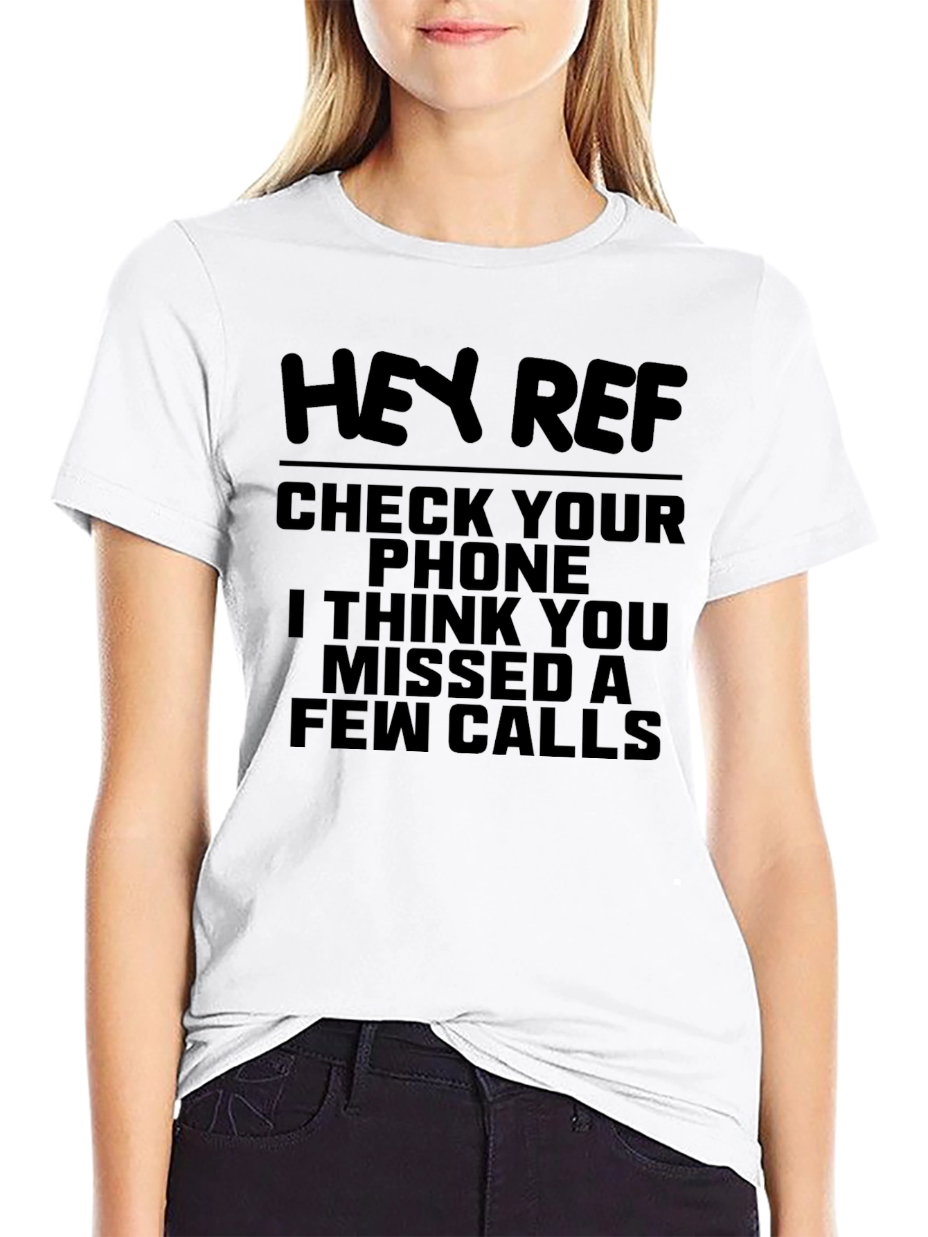 Black Hey Ref Missed Calls T-Shirt view 9