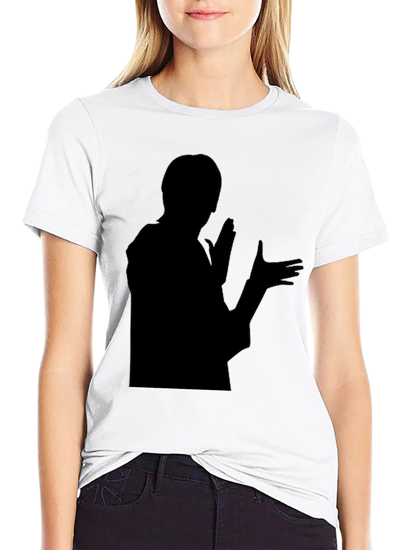 Black Silhouette Graphic T-Shirt - Bold Black Design view 9