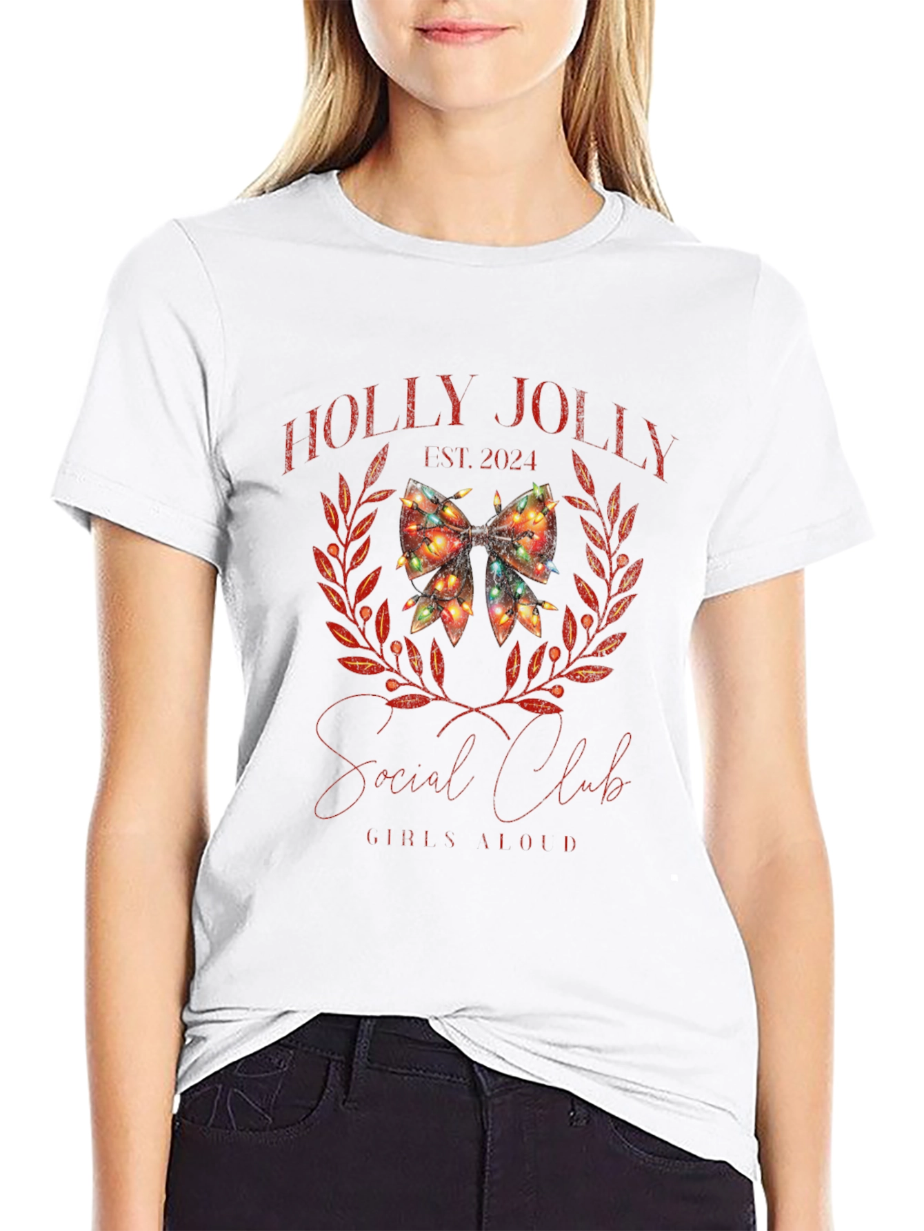 Black Holly Jolly Social Club Tee view 9