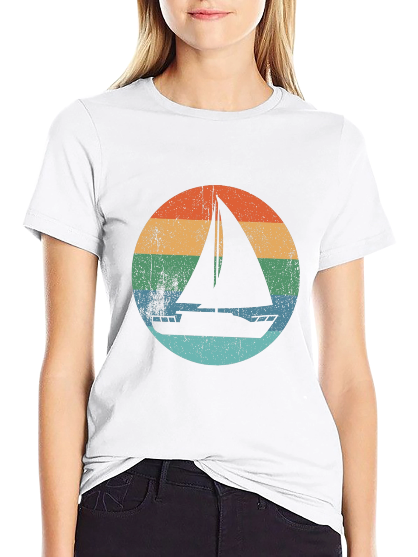 Black Vintage Sailboat T-Shirt - Retro Nautical Design view 9