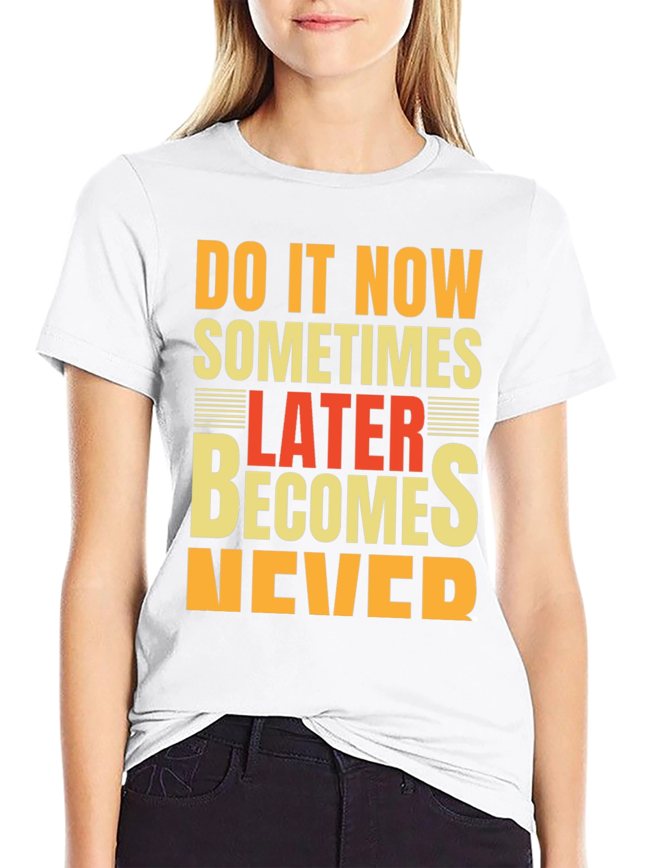 Black Inspirational "Do It Now" Graphic Tee view 9
