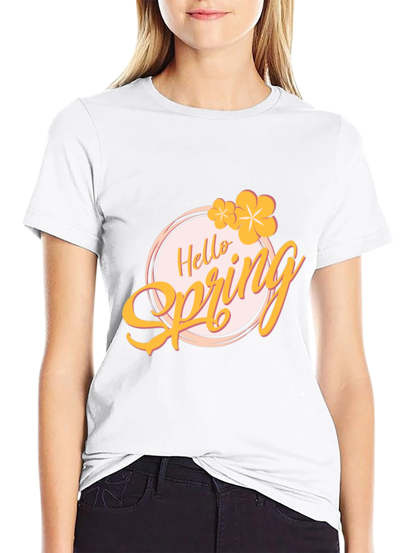 Black Hello Spring Graphic Tee view 9