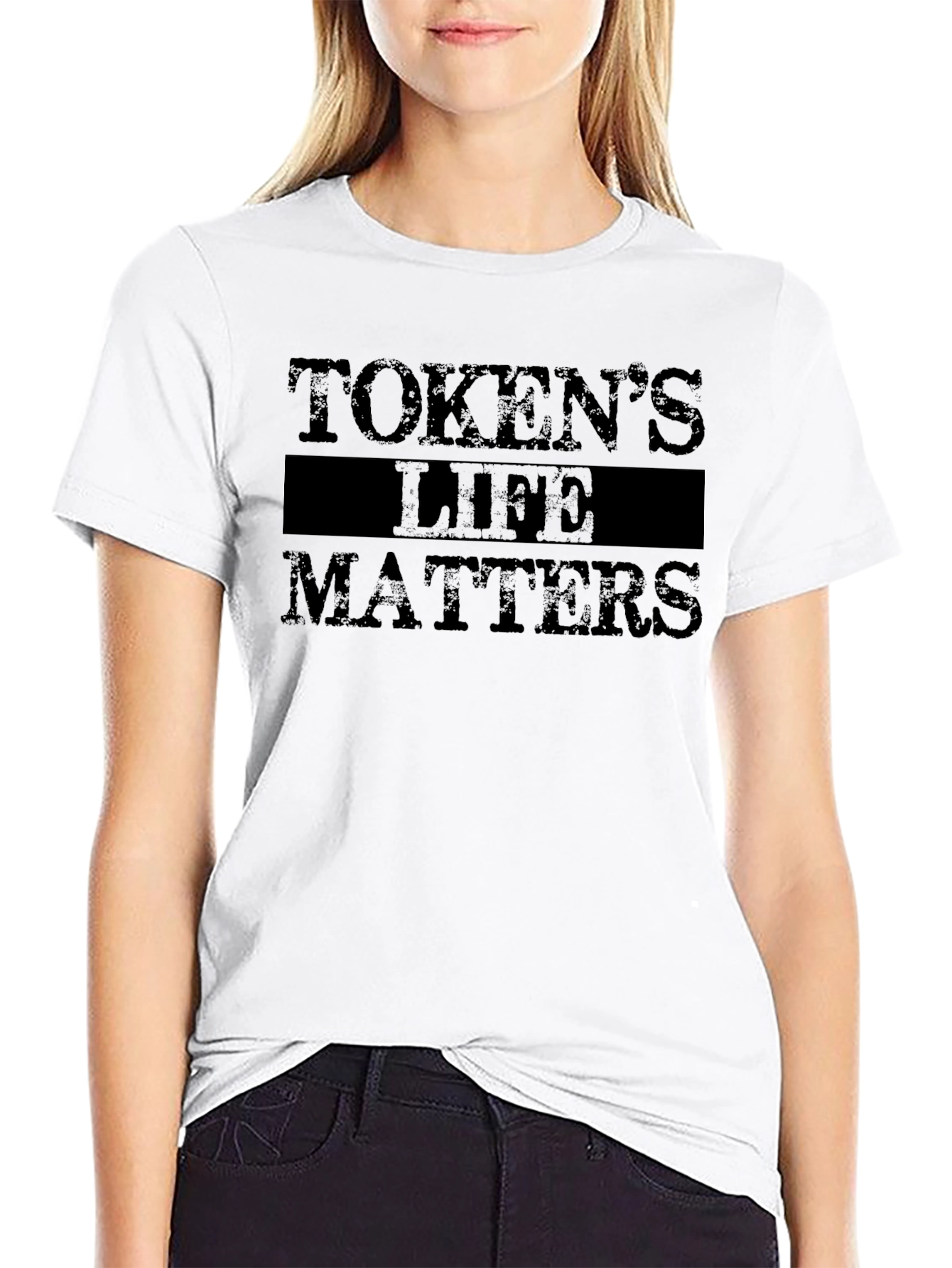Black Token's Life Matters Black Graphic Tee view 9