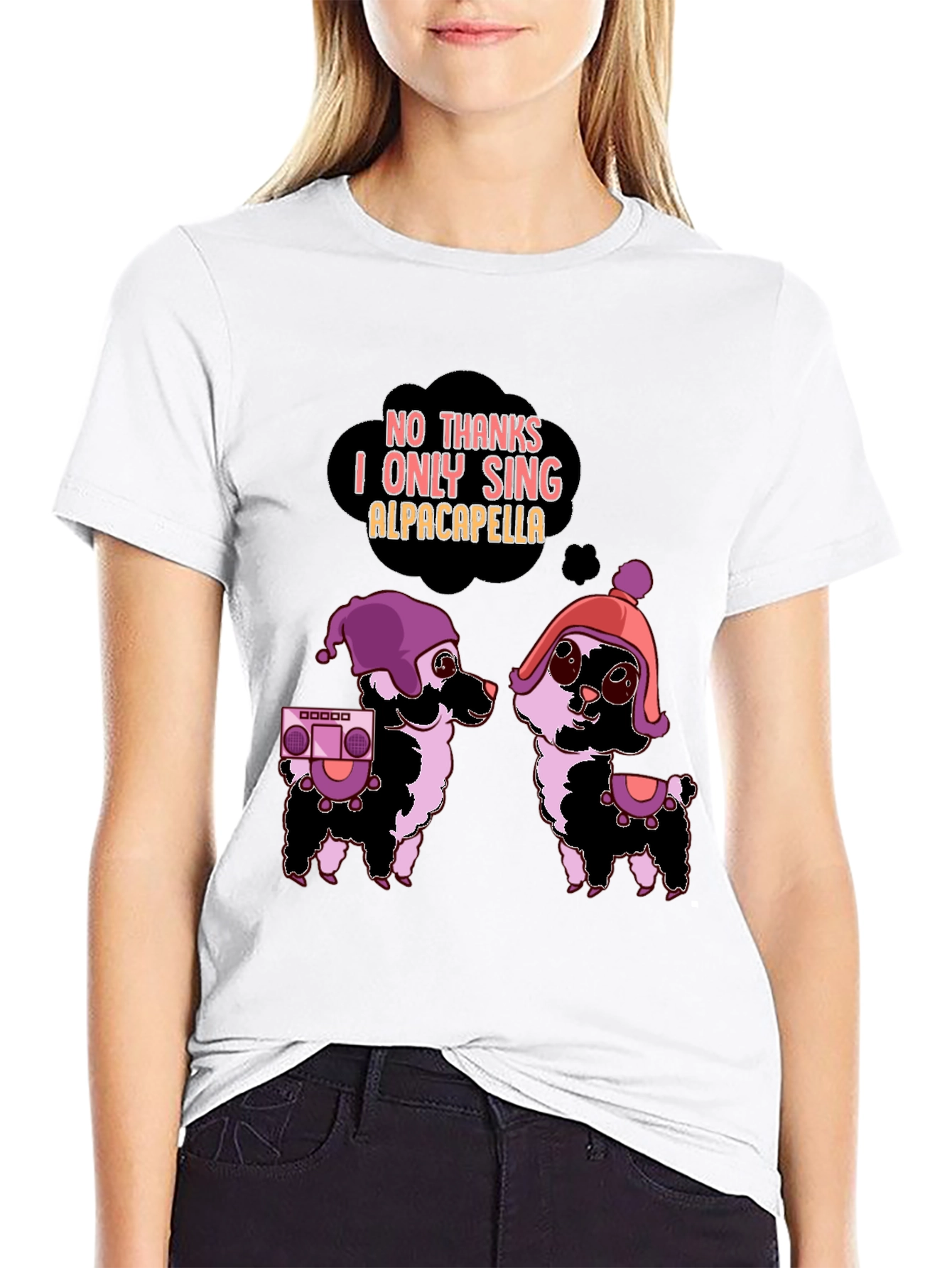 Black Alpacapella Funny Graphic Tee view 9