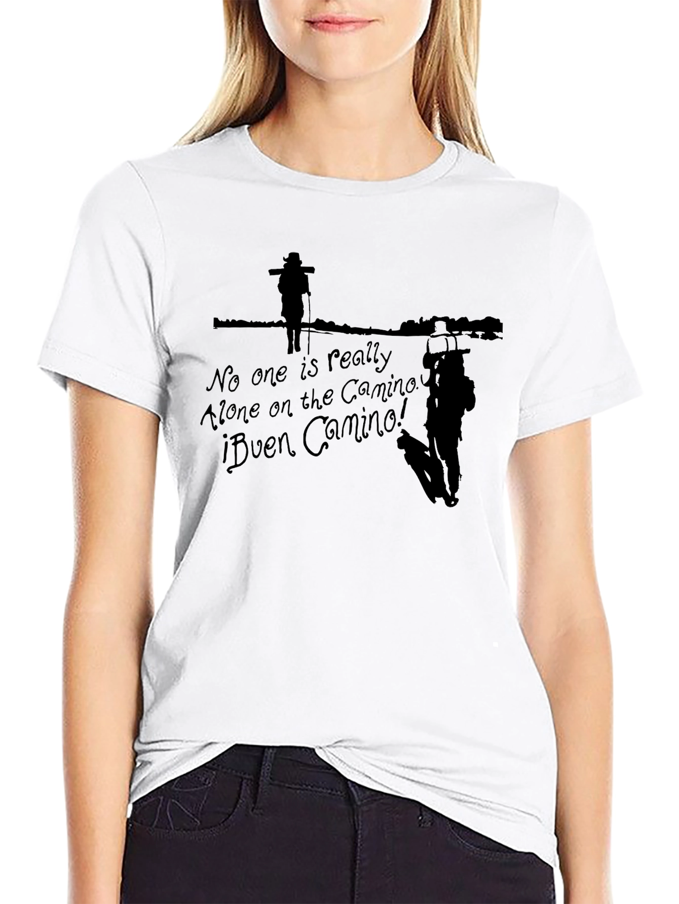 Black Buen Camino Pilgrim T-Shirt view 9