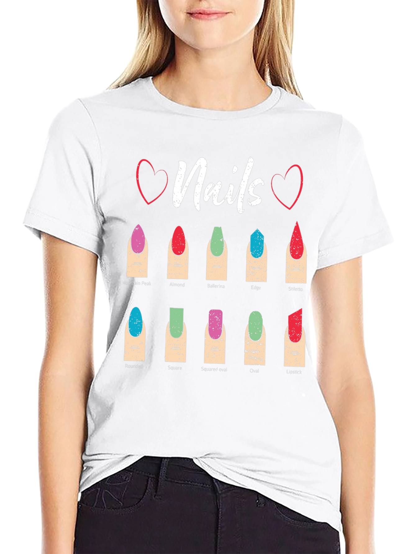 Black Nail Shape T-Shirt: Manicure Styles Tee view 9
