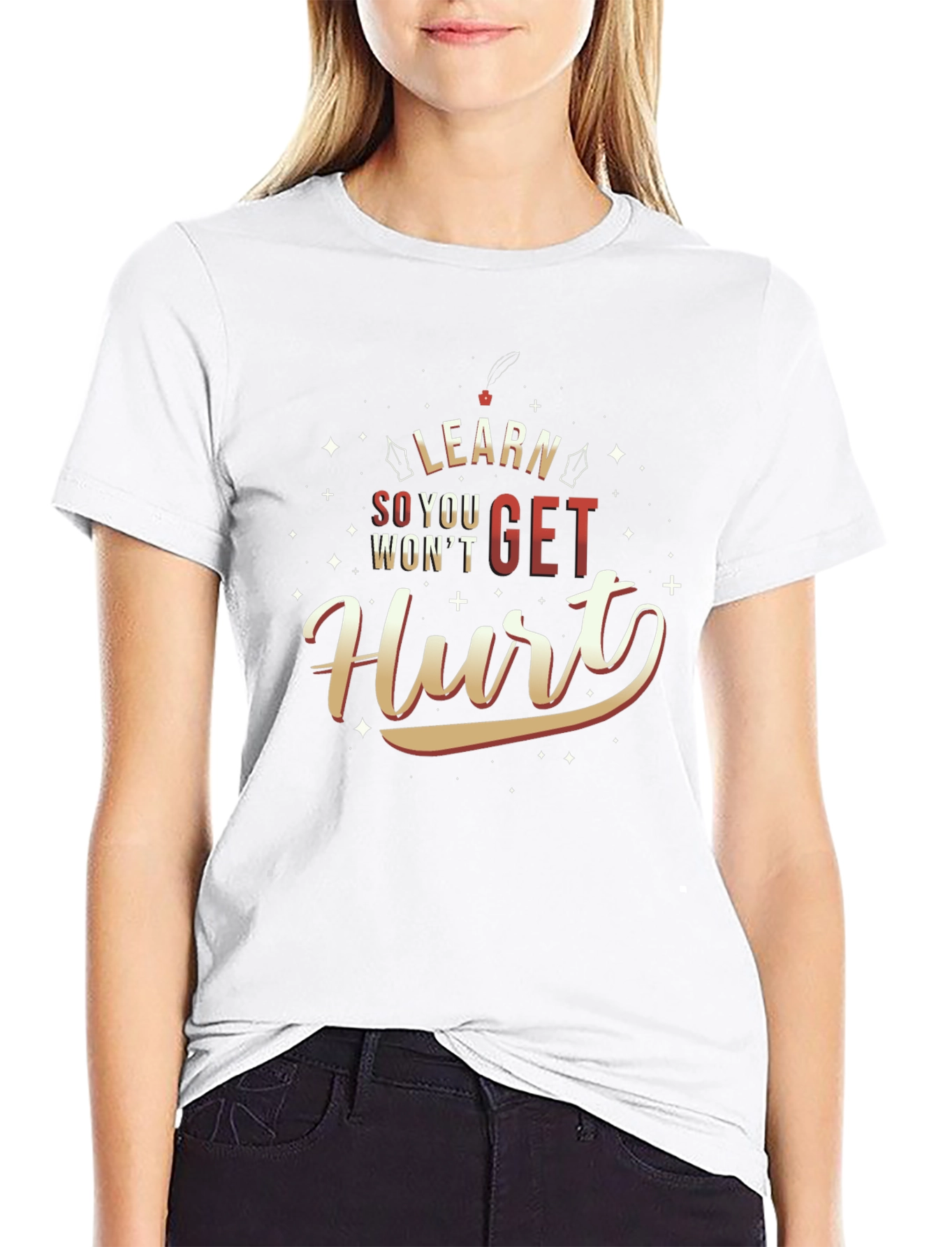 Black Learn So You Won't Get Hurt T-Shirt view 9
