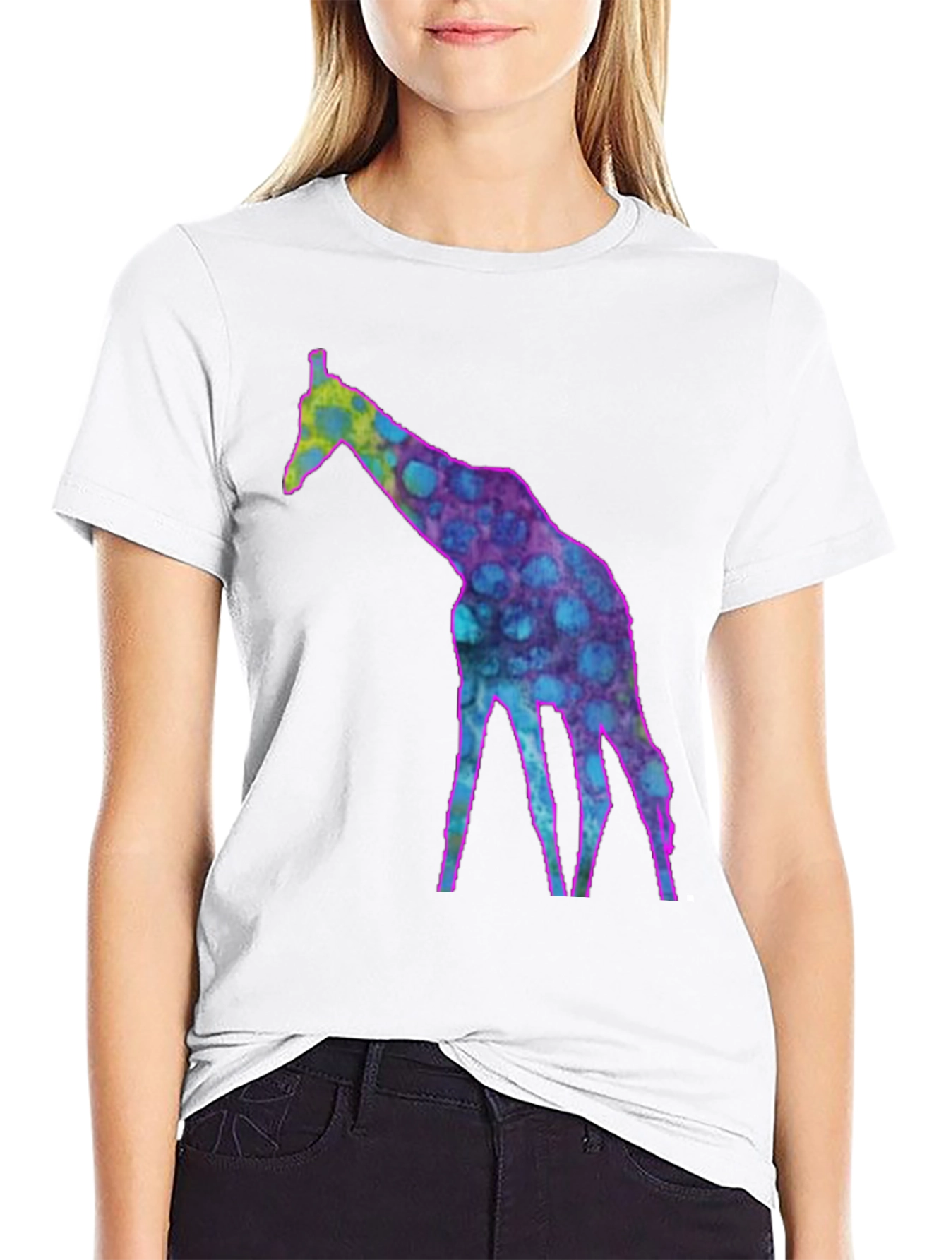 Black Cool Giraffe Graphic Tee - Funky Fashion T-Shirt view 9