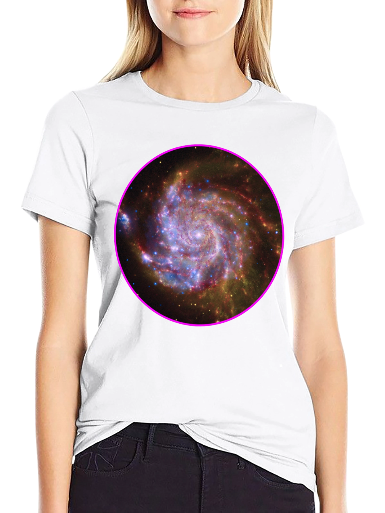 Black Galaxy Print Black T-Shirt view 9