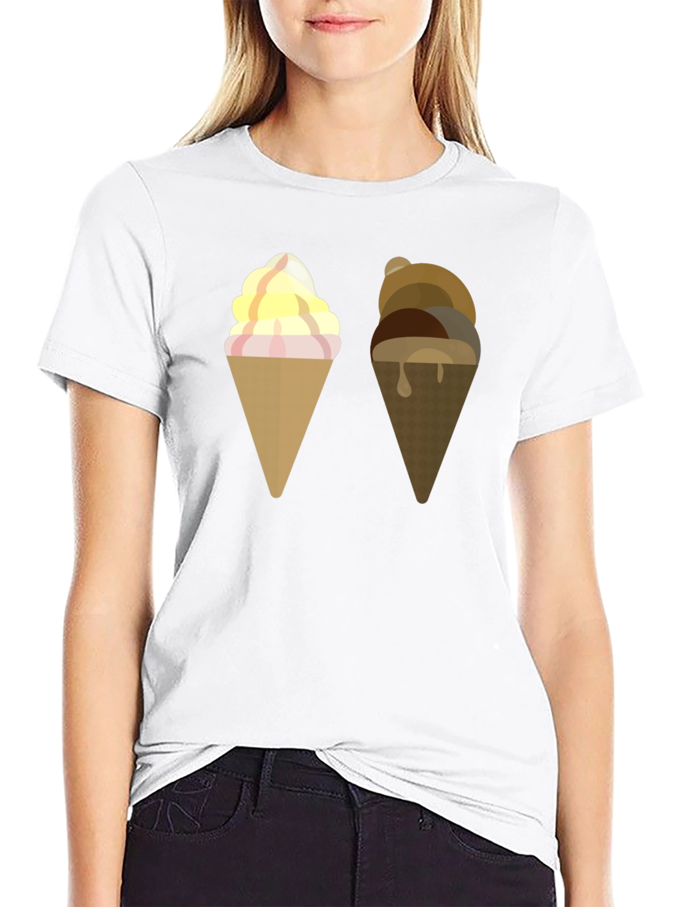 Black Ice Cream Cone Graphic T-Shirt view 9