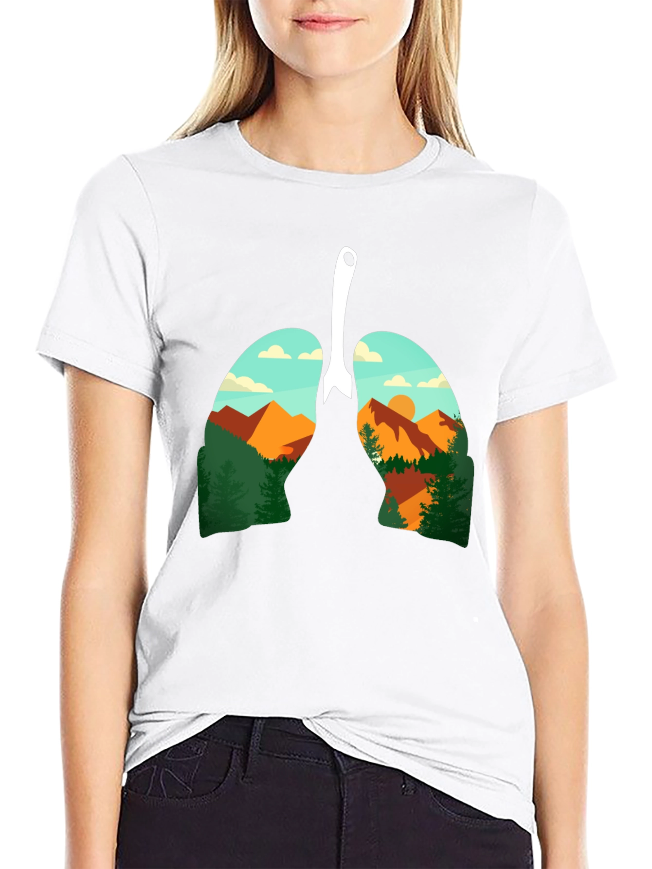 Black Lungs Nature Graphic Tee - Black view 9