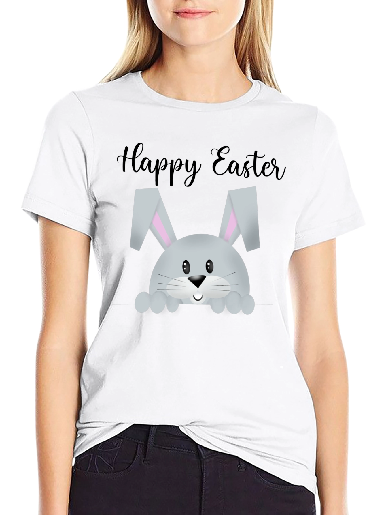 Black Happy Easter Bunny T-Shirt view 9