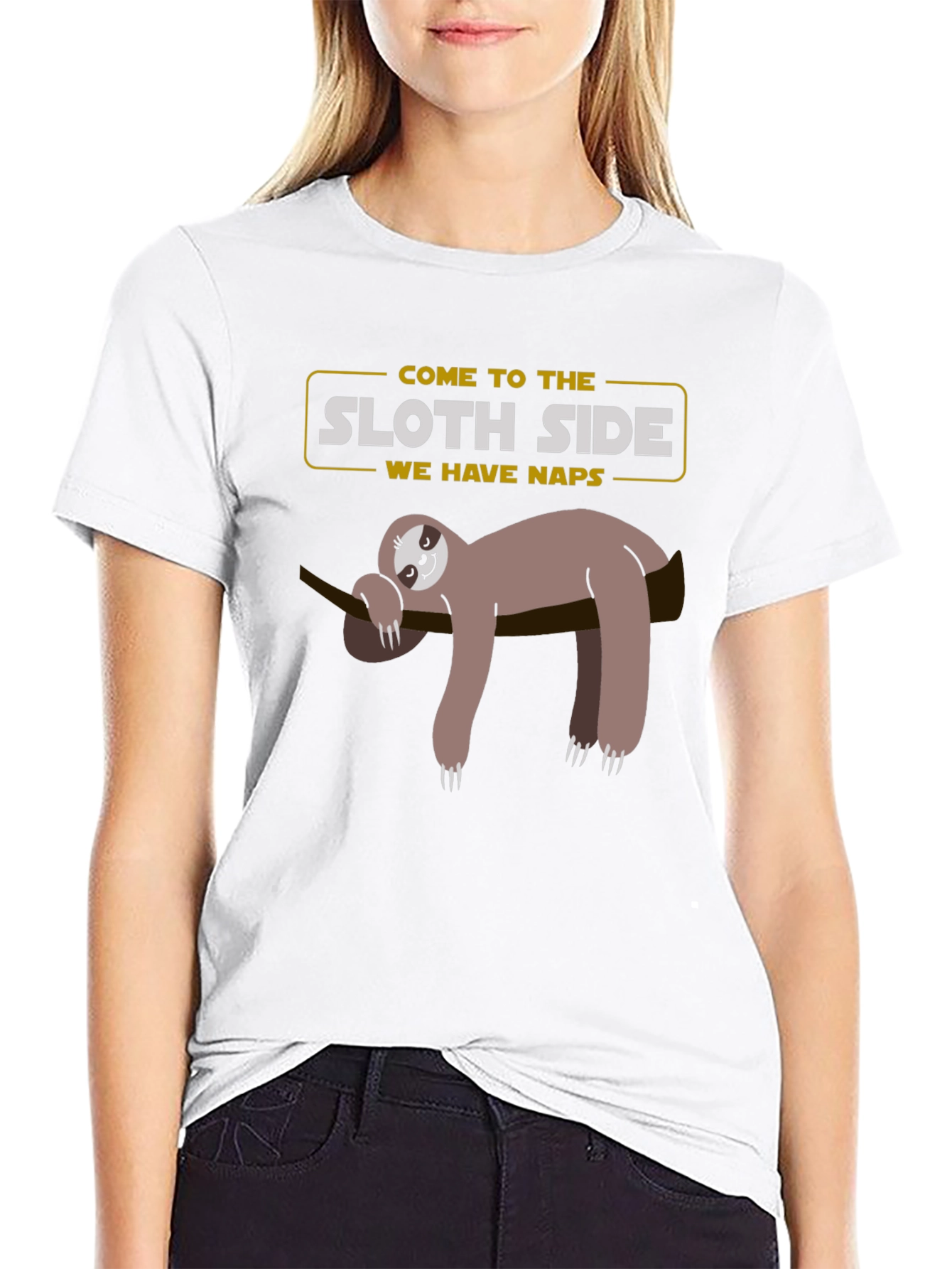 Black Sloth Side T-Shirt - Lazy Naps view 9
