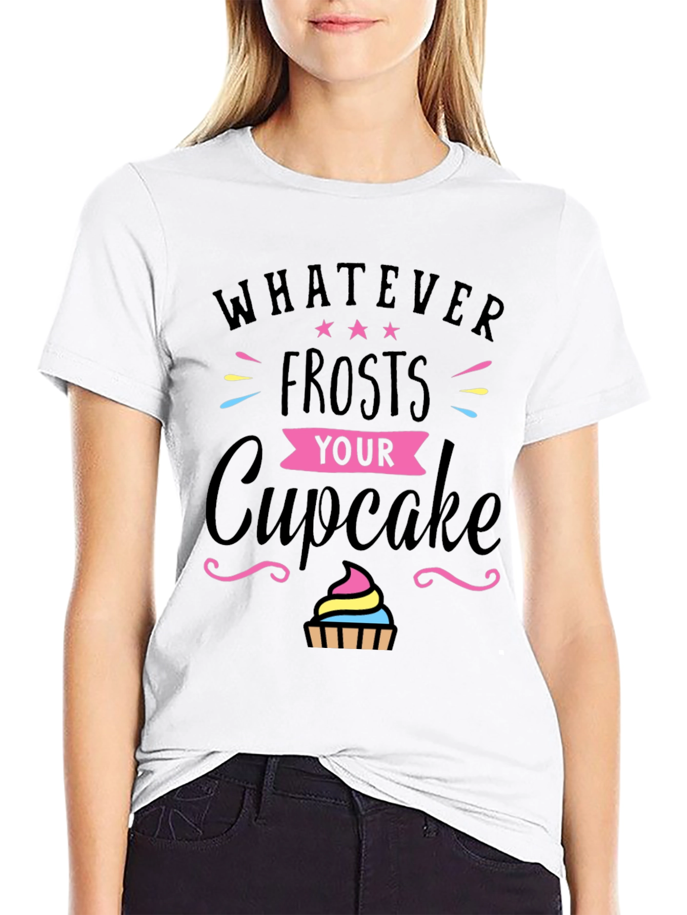 Black Whatever Frosts Your Cupcake T-Shirt view 9