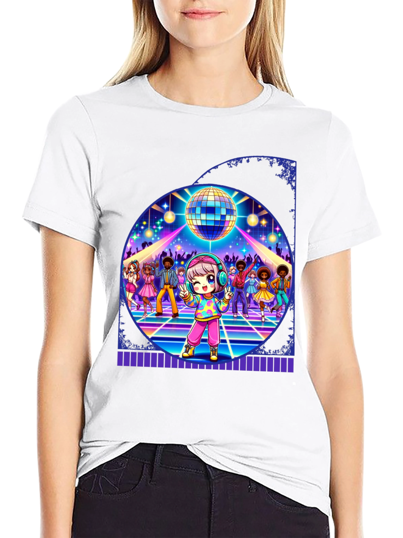 Black Retro Disco Dance T-Shirt view 9