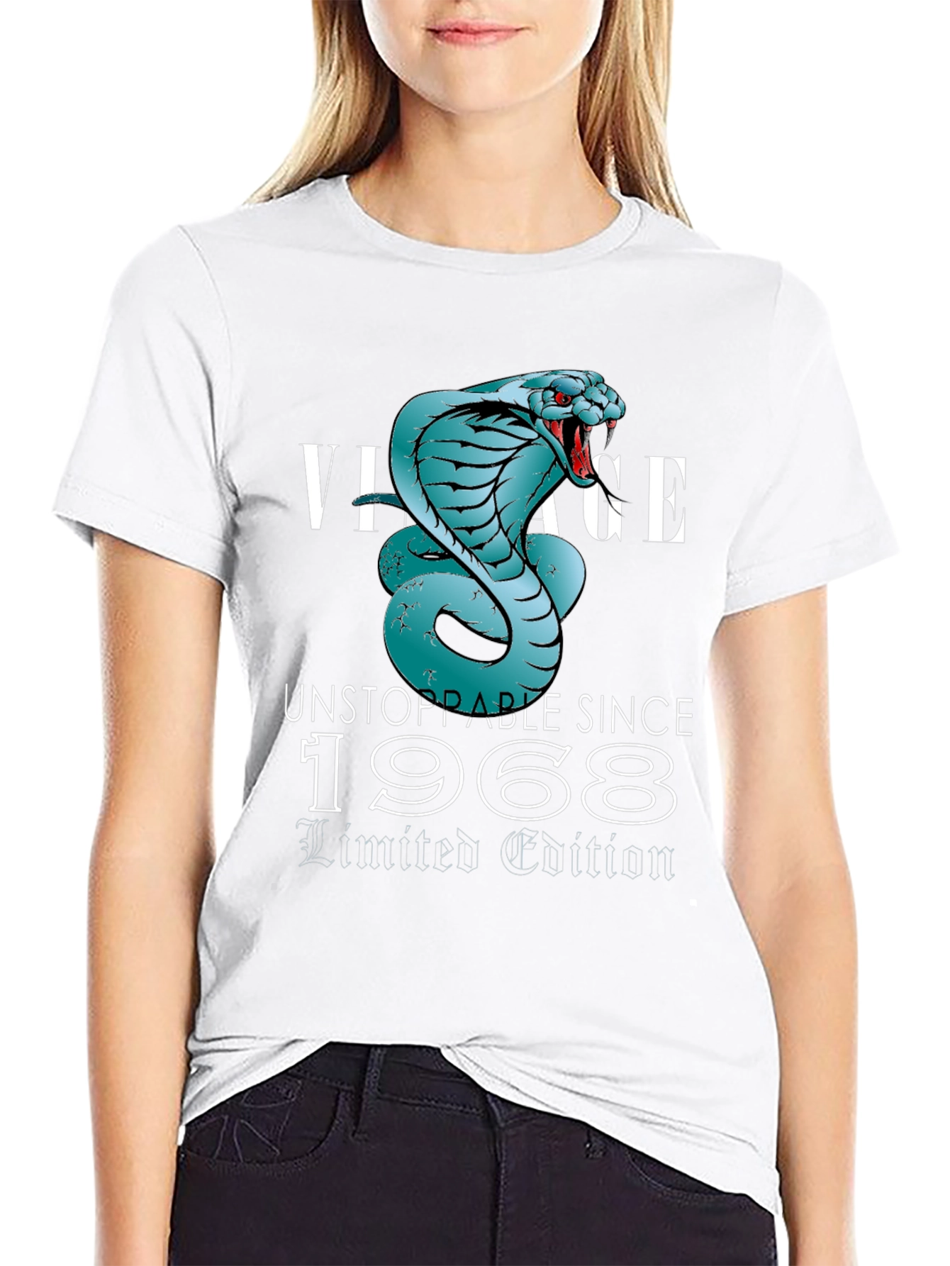 Black Vintage Cobra T-Shirt - Unstoppable Since 1968 view 9