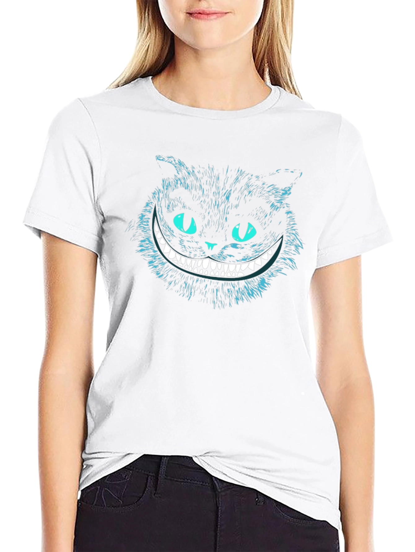 Black Cheshire Cat Graphic Tee view 9