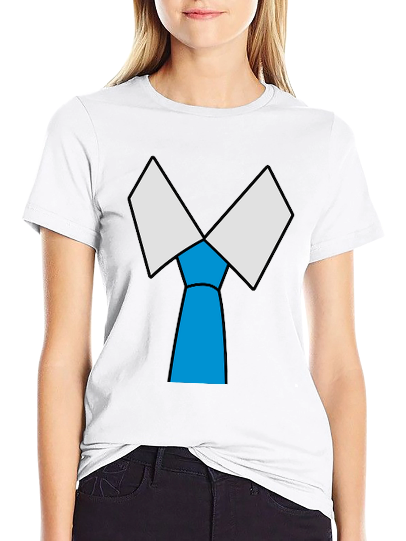 Black Novelty Tie T-Shirt - Funny Graphic Tee view 9