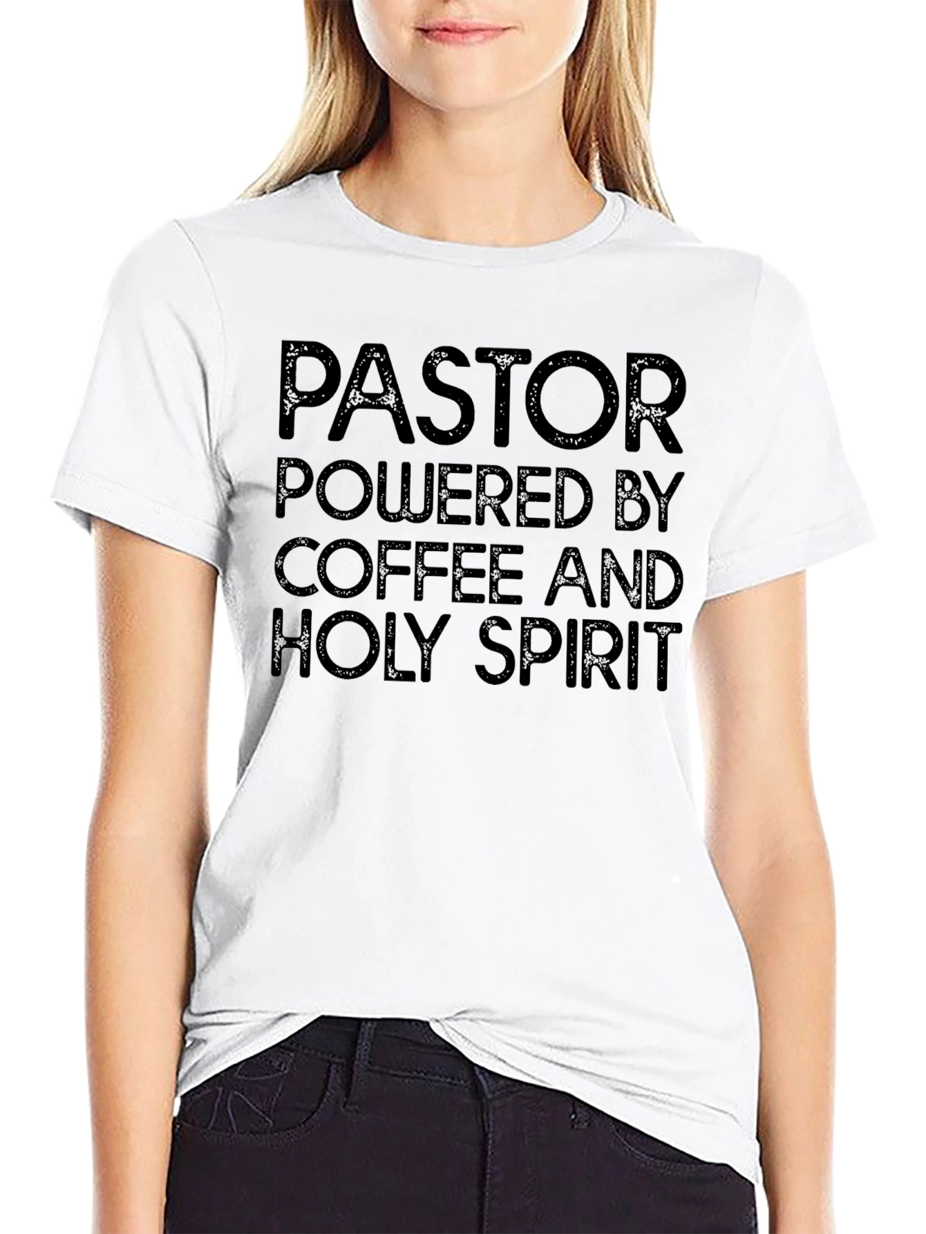Black Pastor Powered By Coffee and Holy Spirit T-Shirt view 9