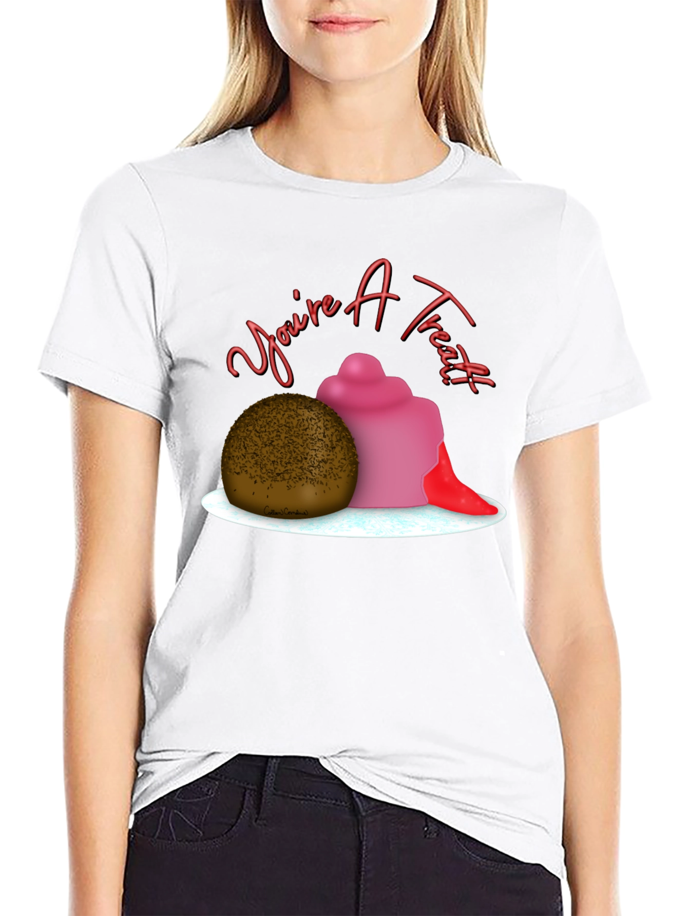 Black You're A Treat Dessert T-Shirt view 9