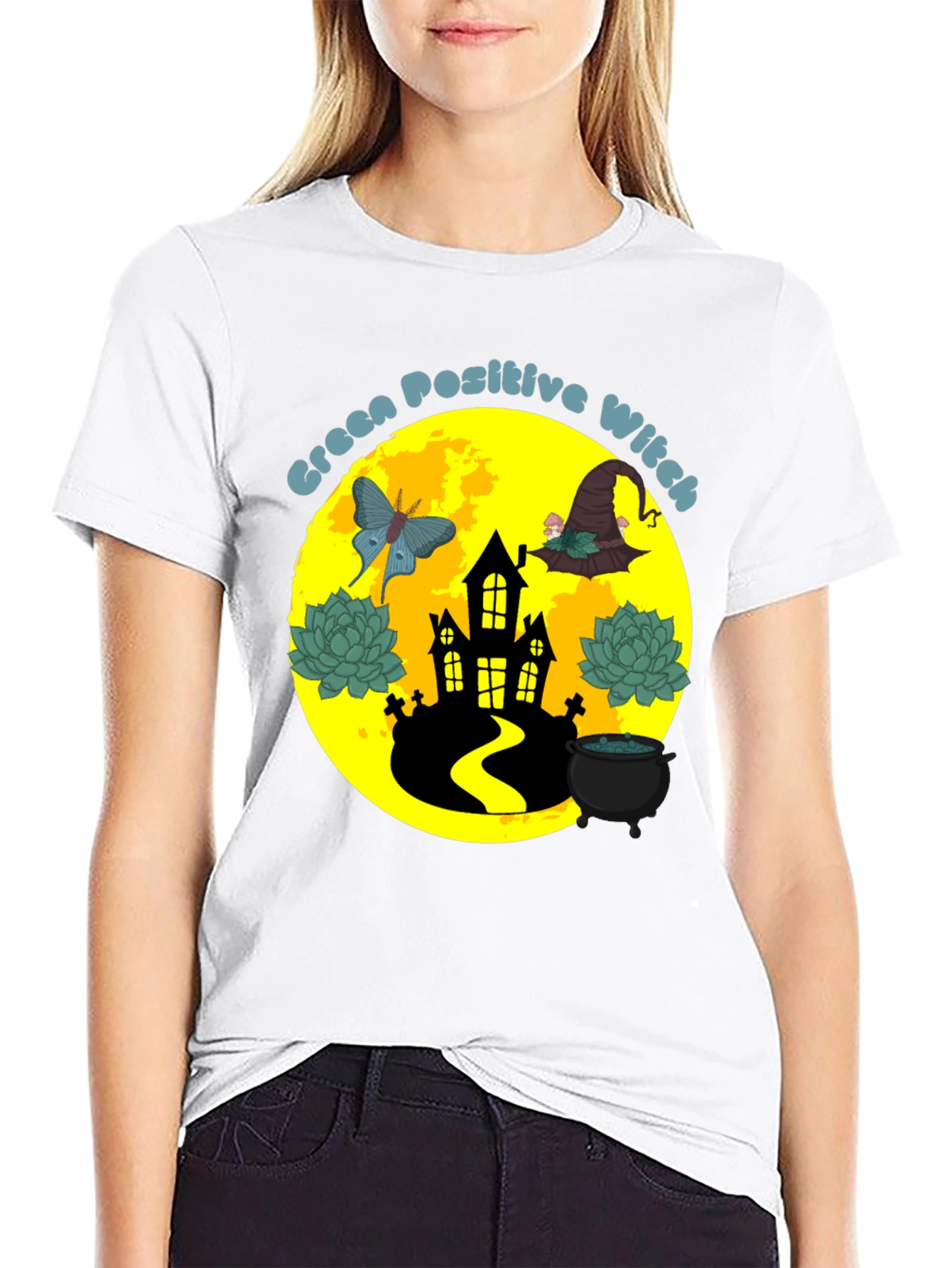 Black Green Positive Witch T-Shirt view 9