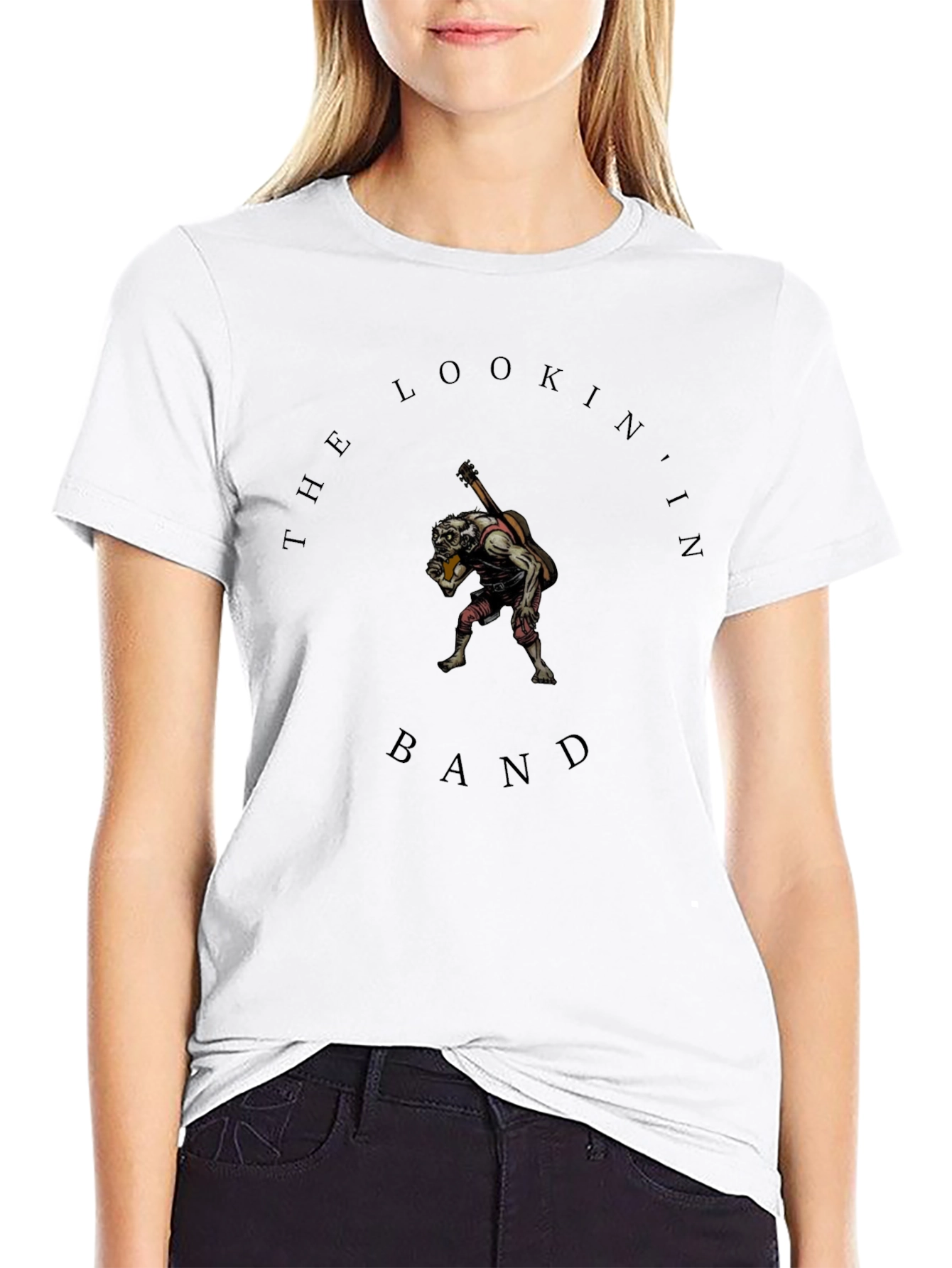 Black The Lookin' In Band T-Shirt - Black Crew Neck view 9