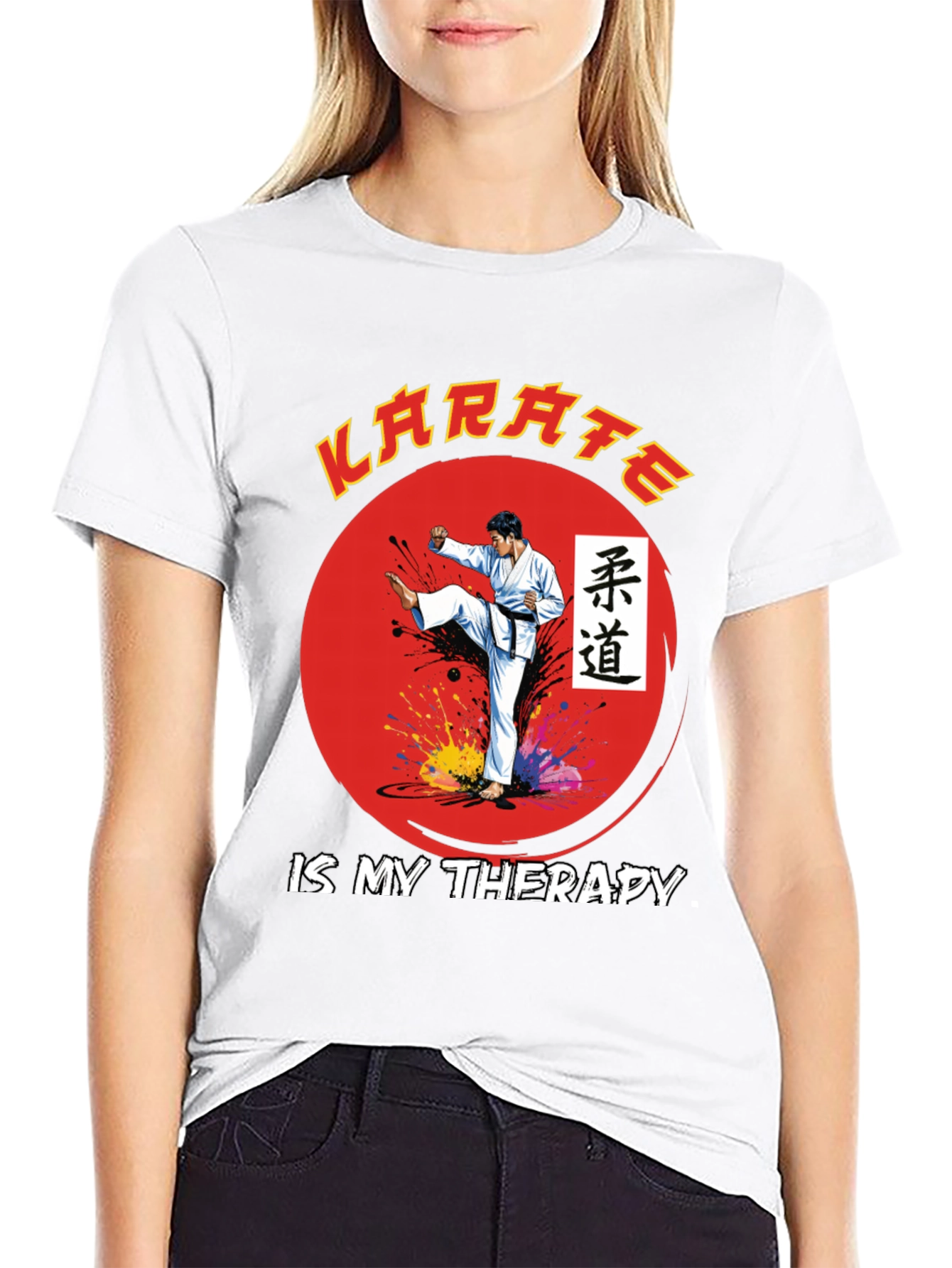 Black Karate is My Therapy Black T-Shirt view 9