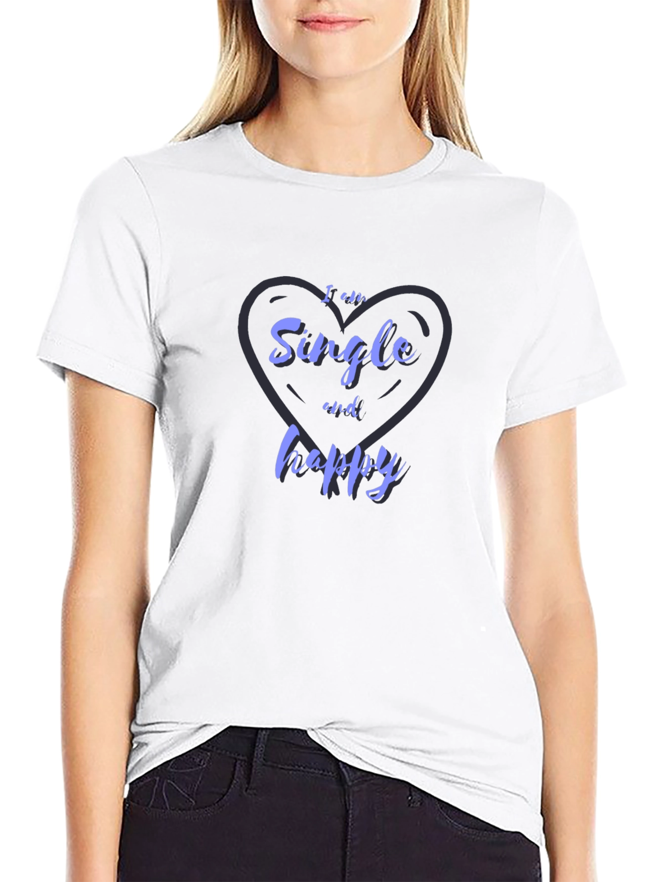 Black Single and Happy Graphic T-Shirt view 9