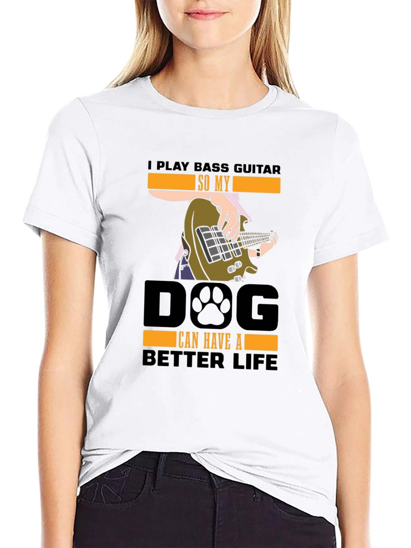 Black Bass Guitar Dog Lover T-Shirt view 9