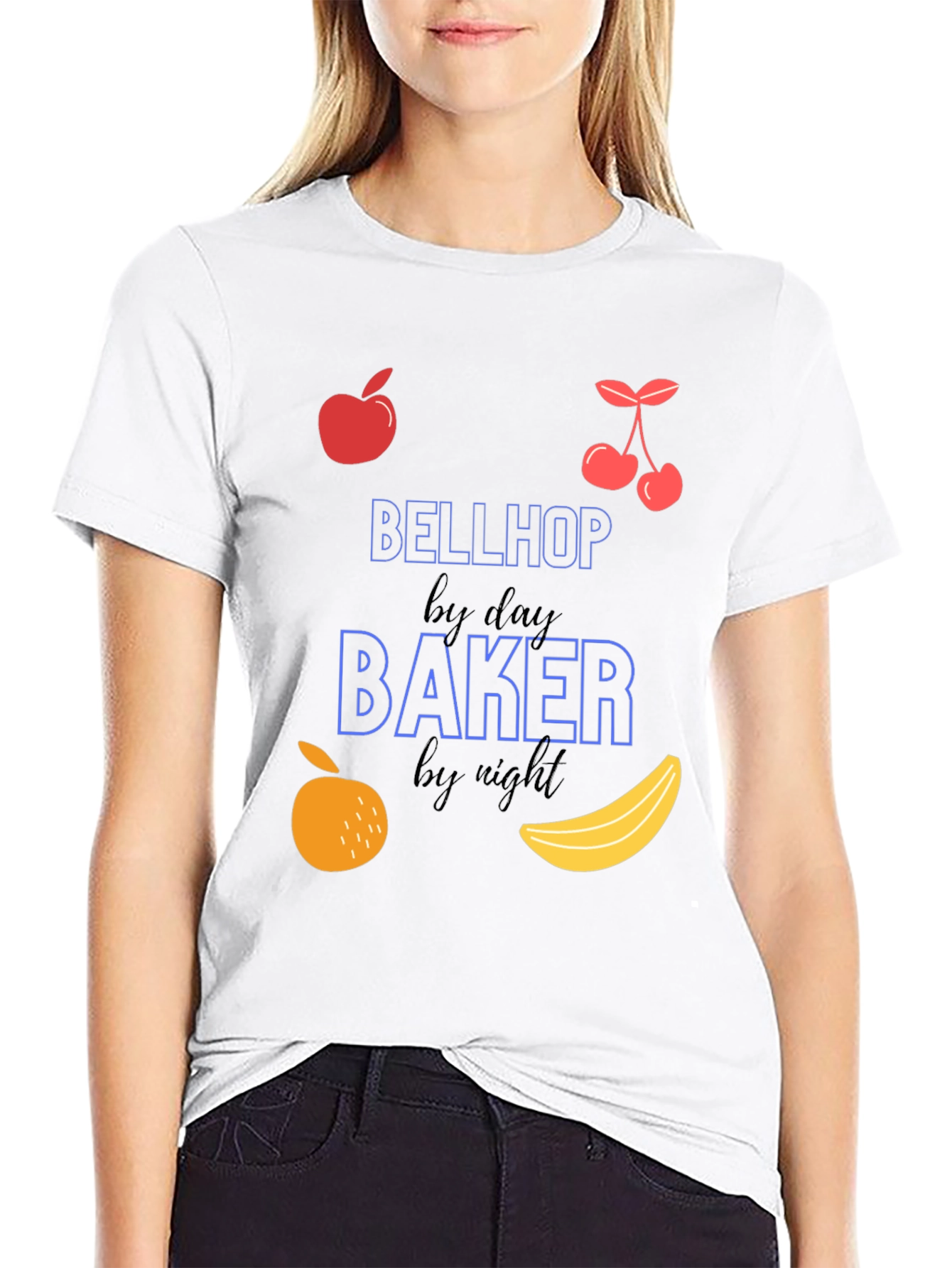 Black Bellhop By Day Baker By Night T-Shirt view 9