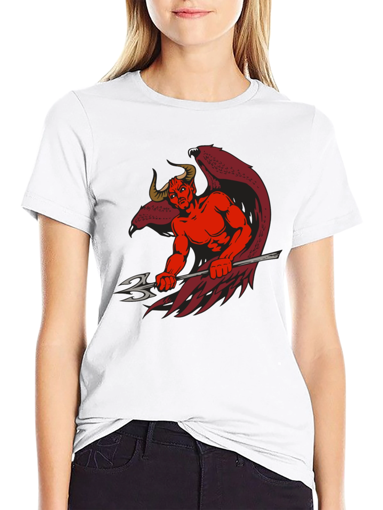 Black Devil Graphic Print Black T-Shirt view 9