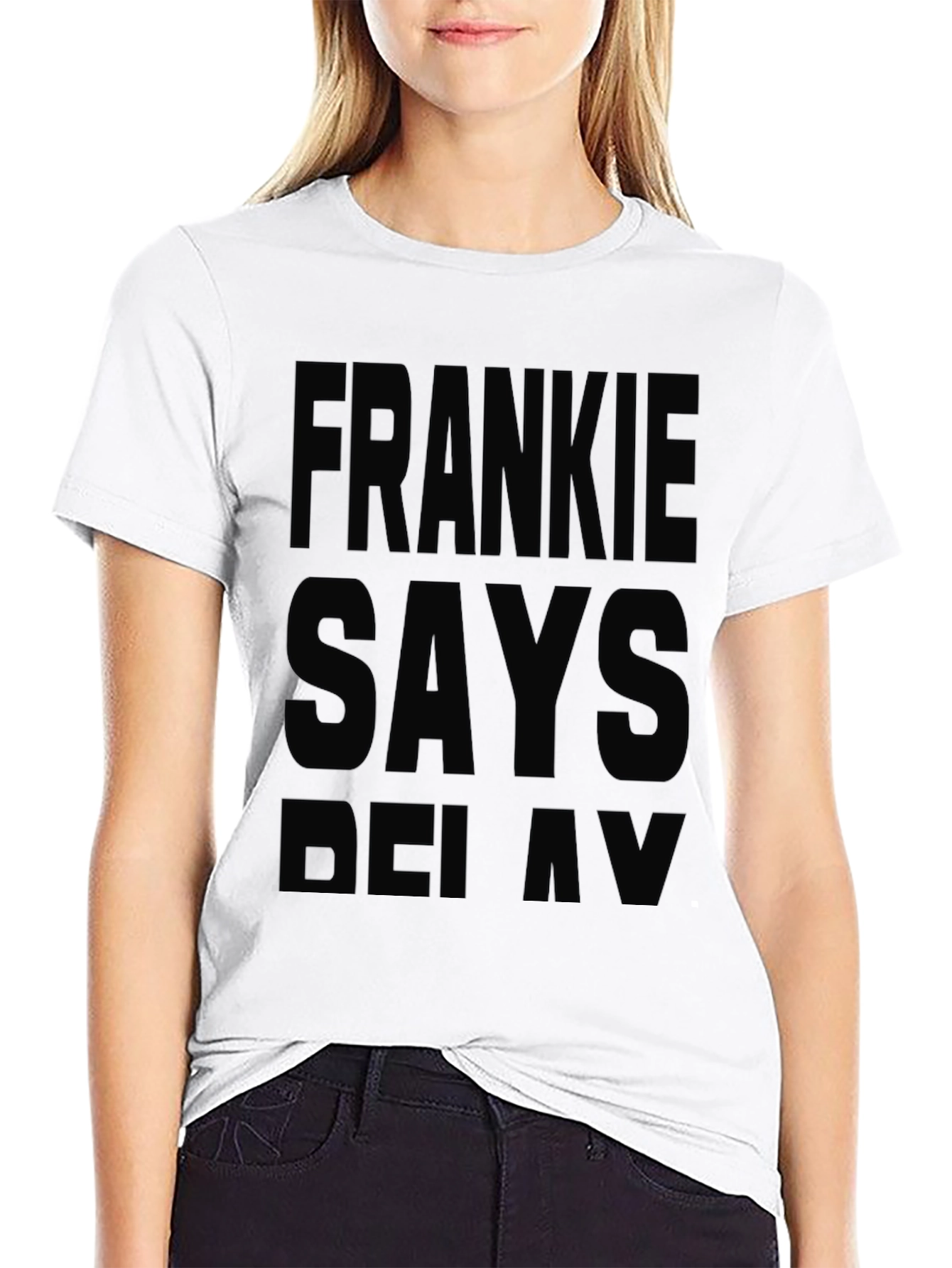 Black Frankie Says Relax Black T-Shirt view 9