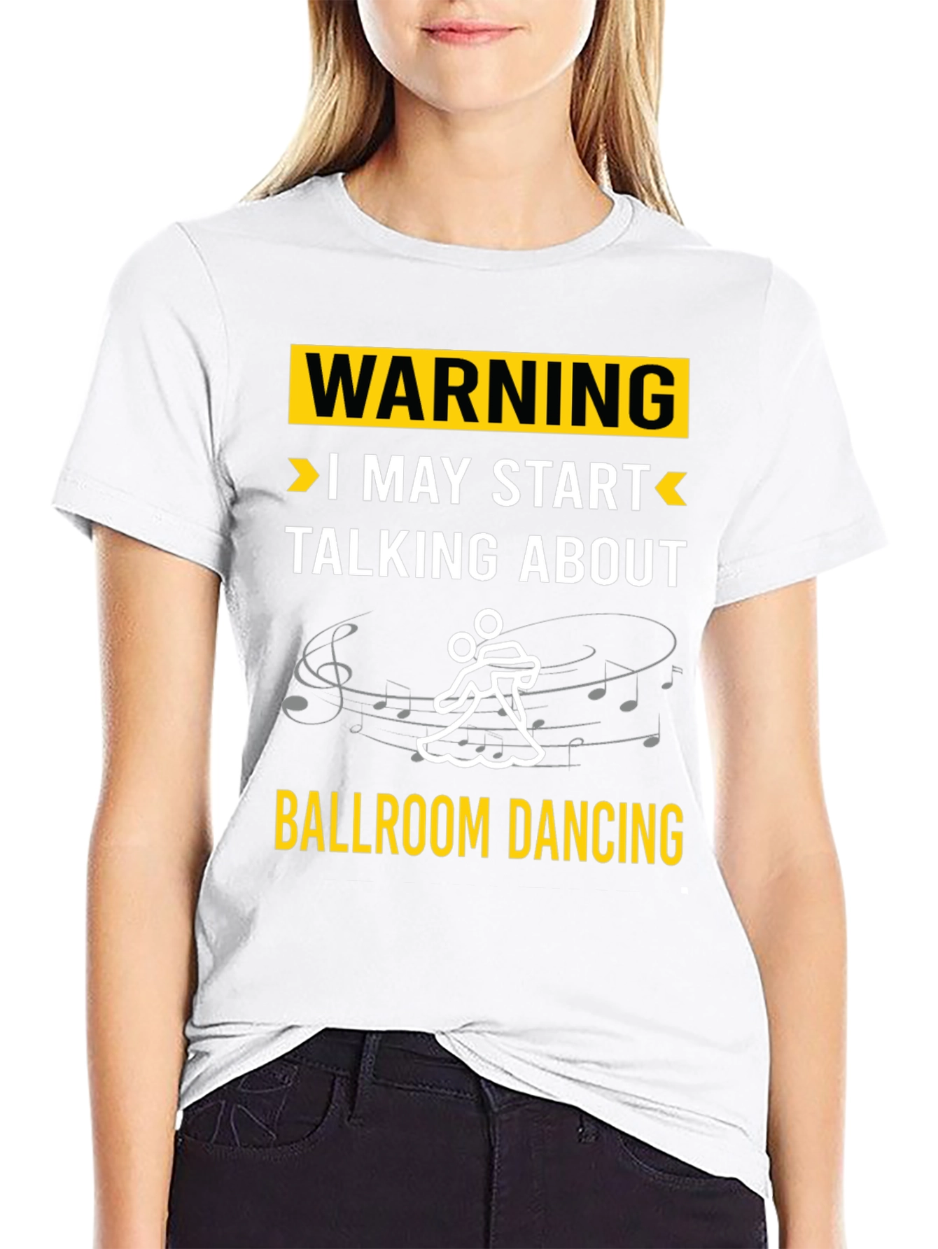 Black Ballroom Dancing Warning T-Shirt view 9