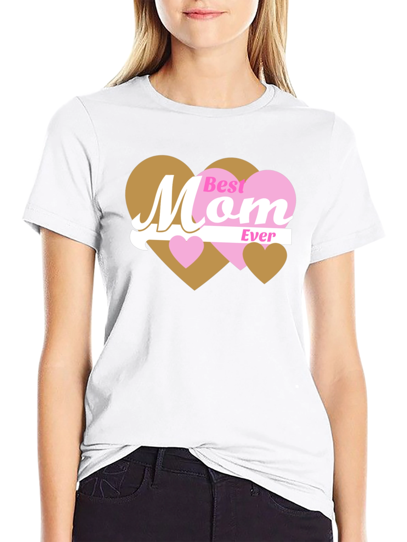 Black Best Mom Ever T-Shirt - Heart Design view 9